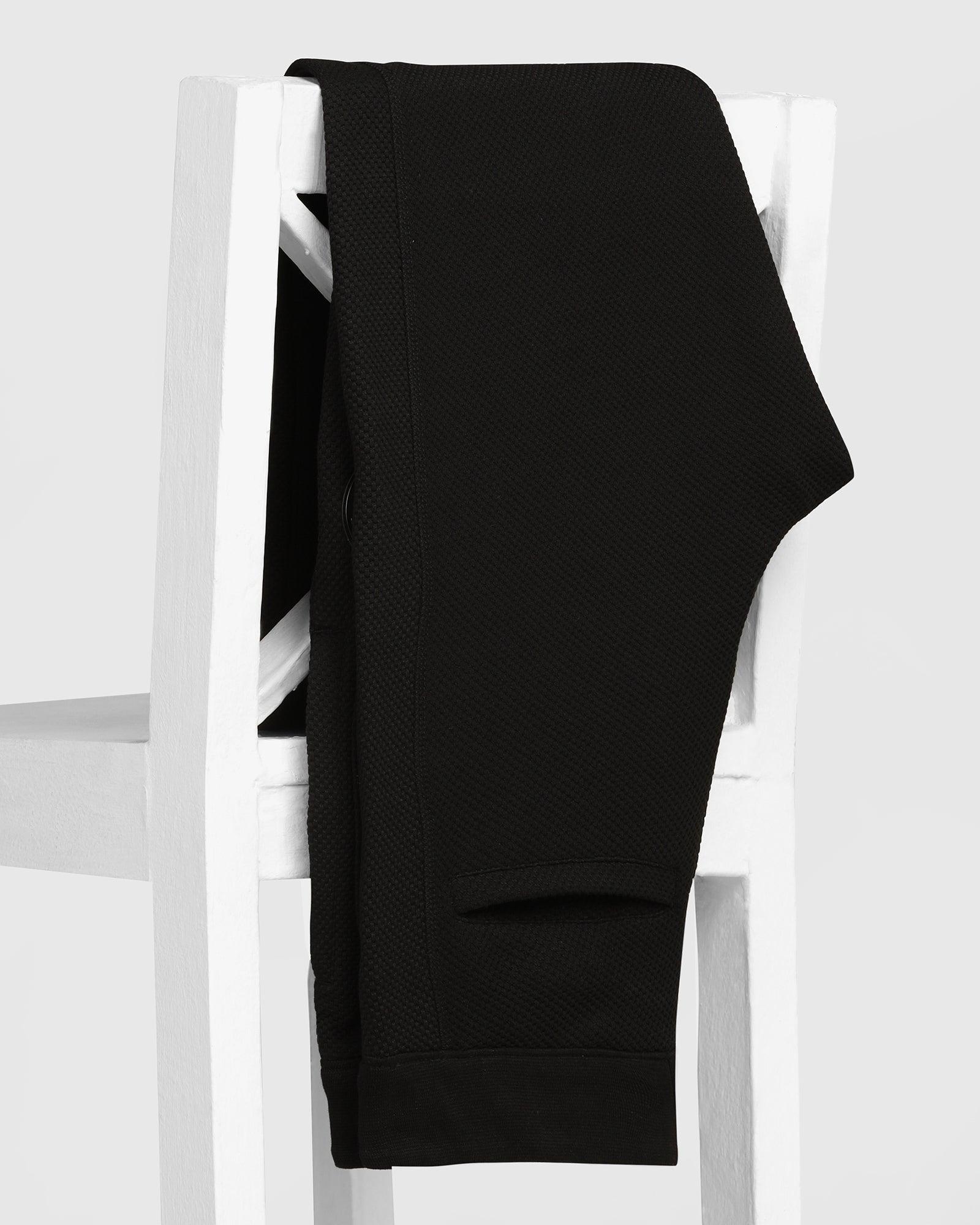 Casual Black Solid Jogger - Roddy - Blackberrys