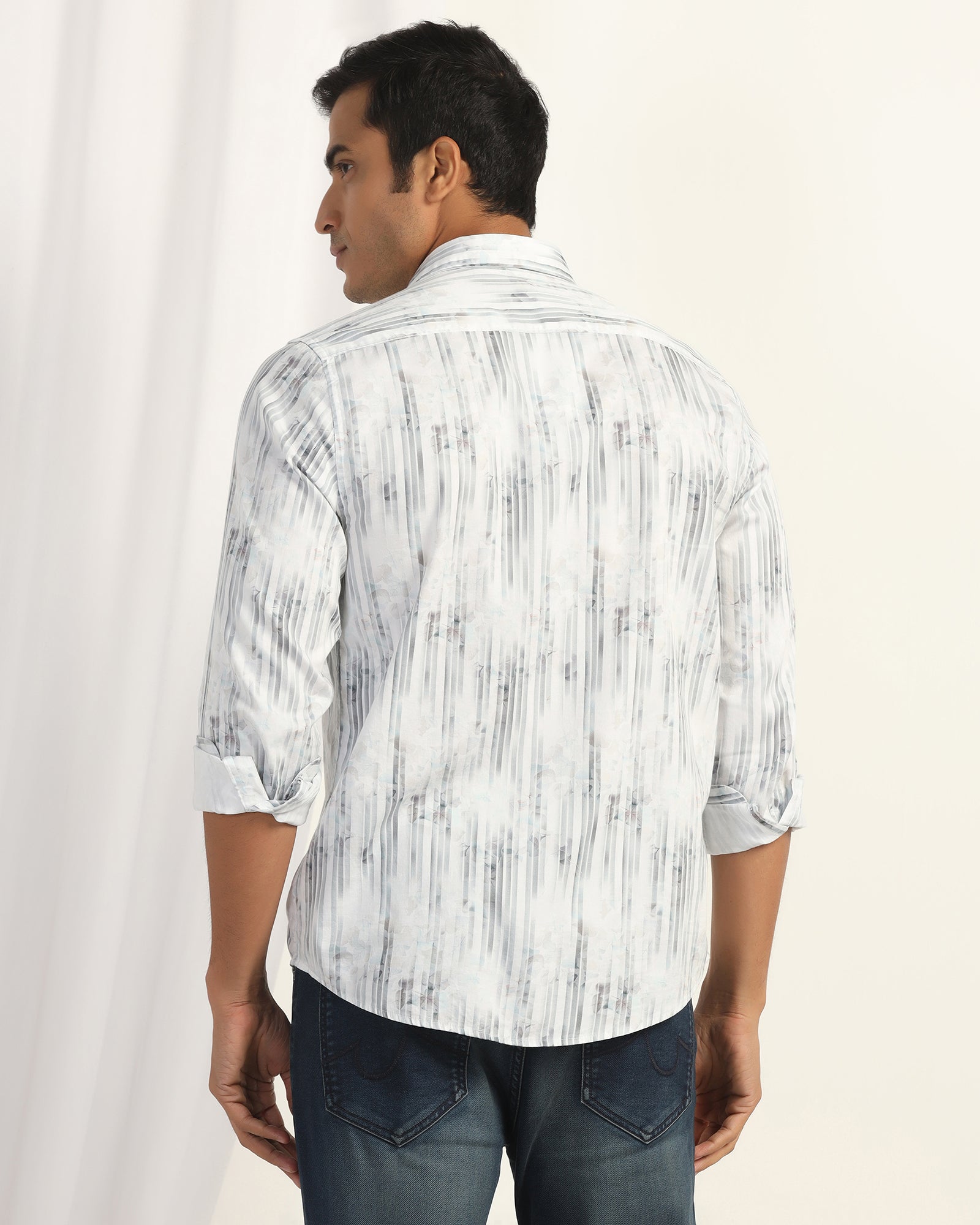 Casual White Printed Shirt - Pacom