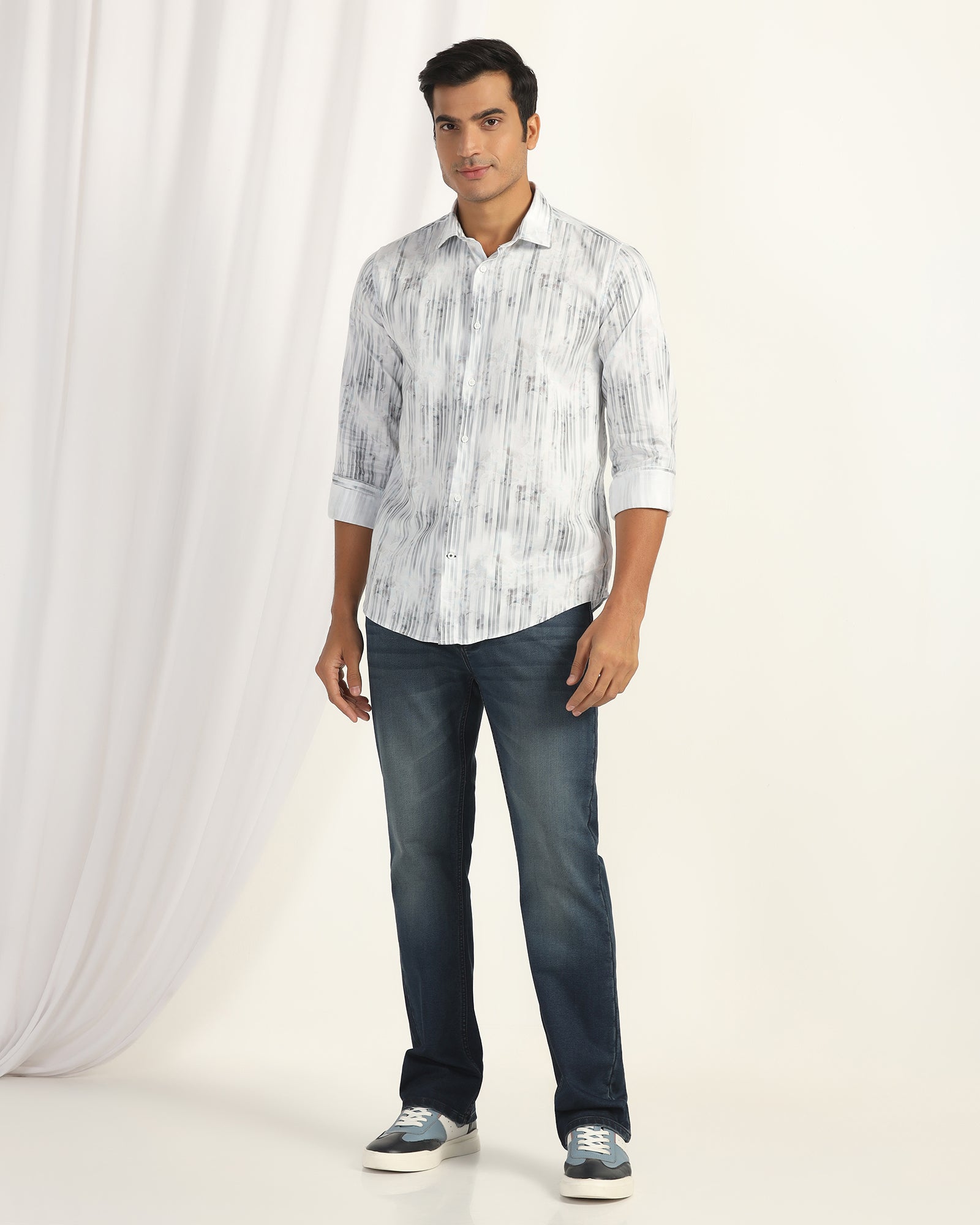 Casual White Printed Shirt - Pacom