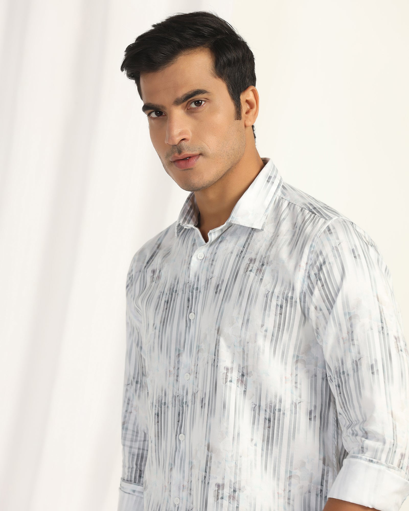 Casual White Printed Shirt - Pacom