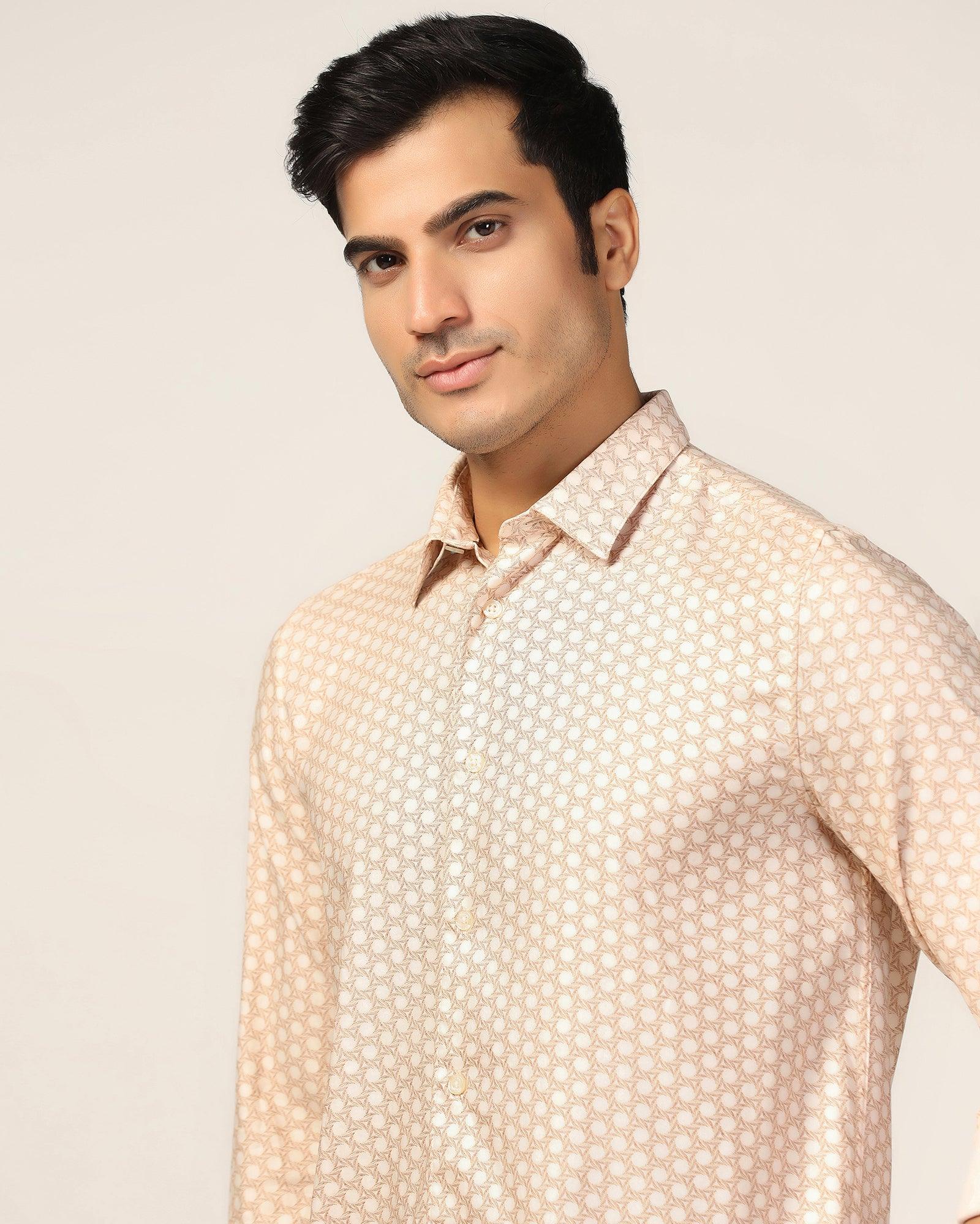 Casual Beige Printed Shirt - Maken - Blackberrys