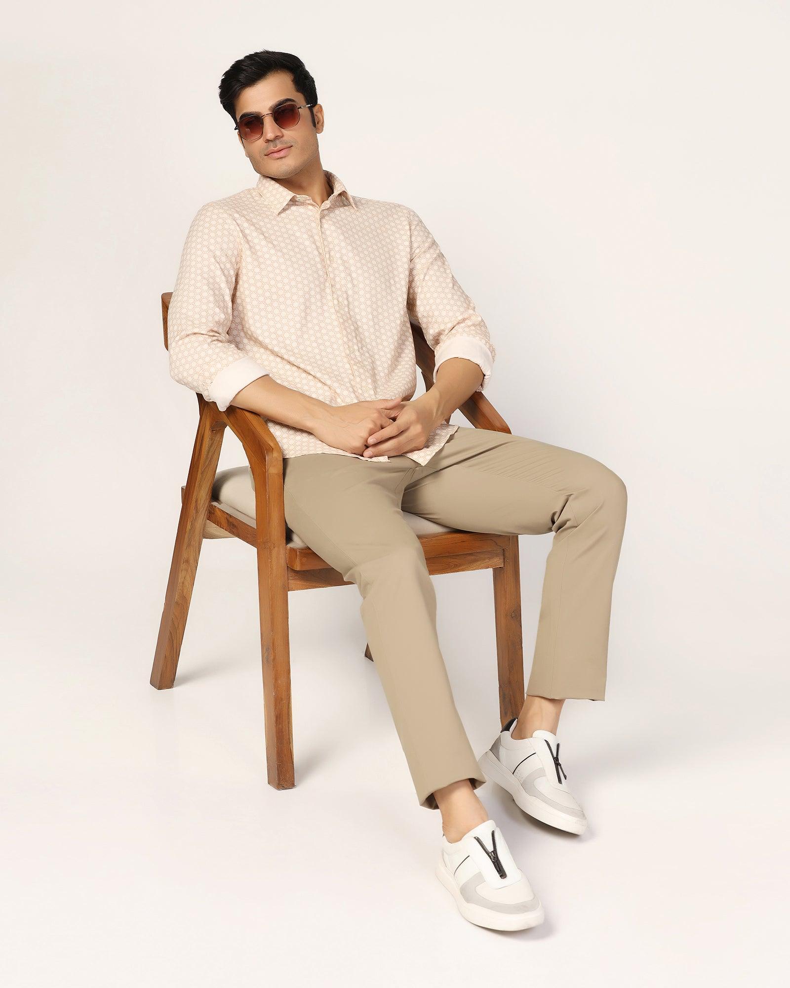 Casual Beige Printed Shirt - Maken - Blackberrys