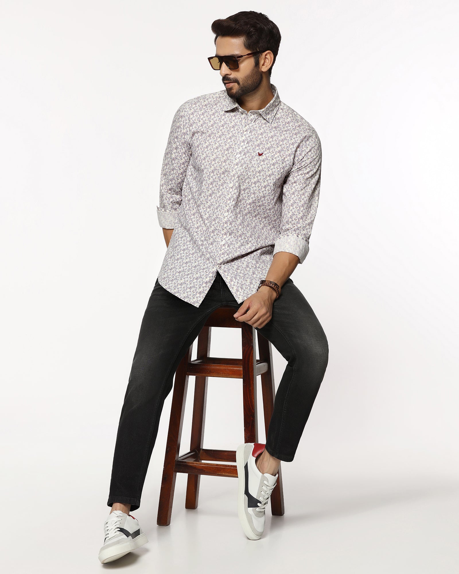 Casual Beige Printed Shirt - Ryder