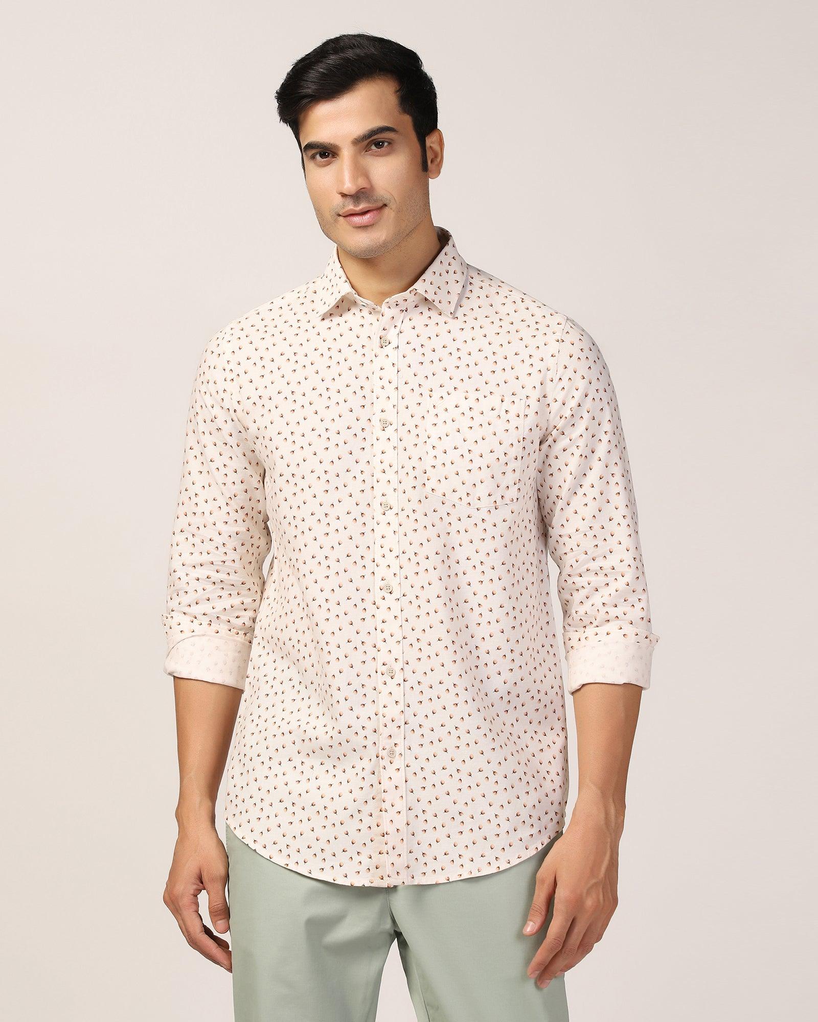 Casual Beige Printed Shirt - Ziff - Blackberrys