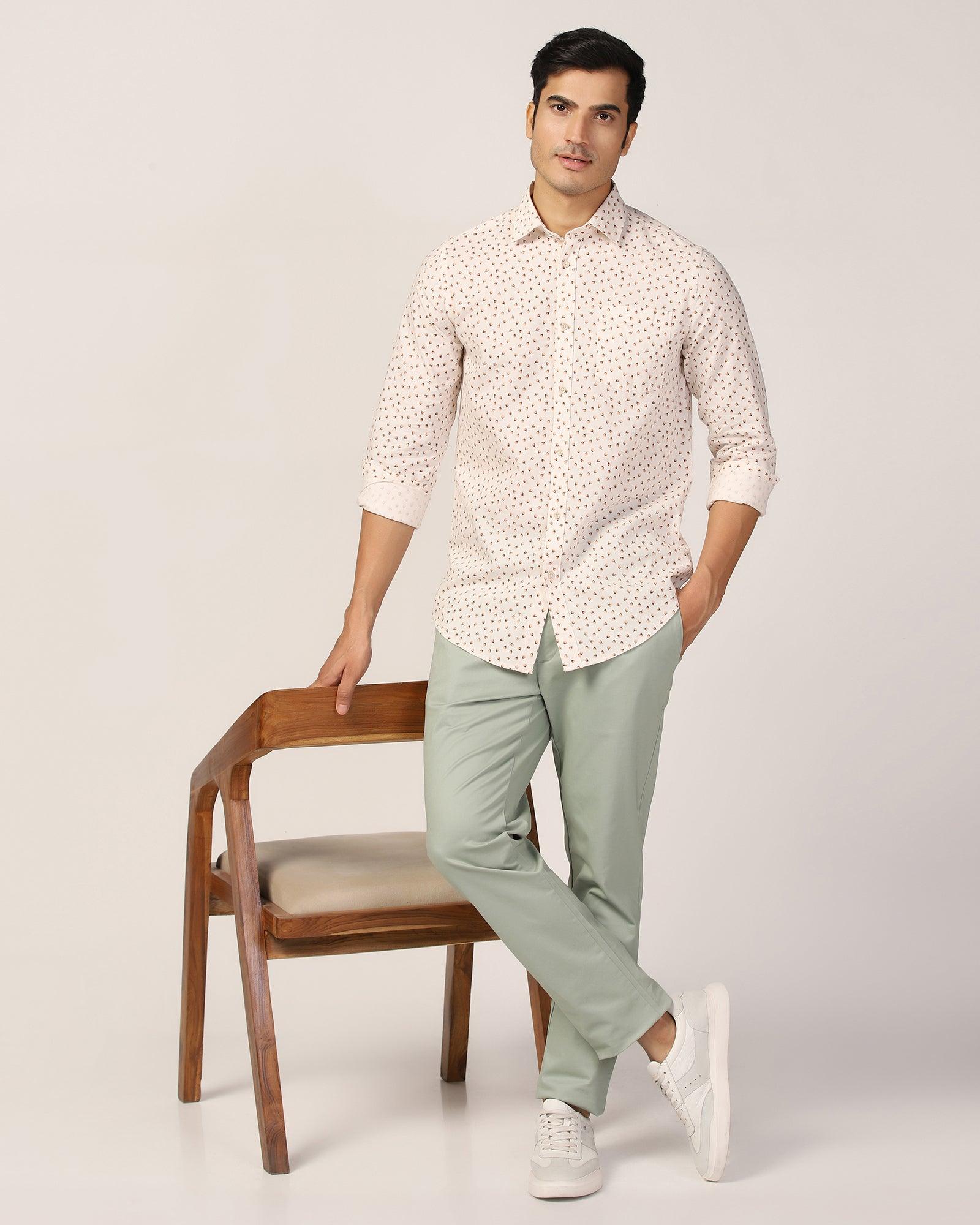 Casual Beige Printed Shirt - Ziff - Blackberrys
