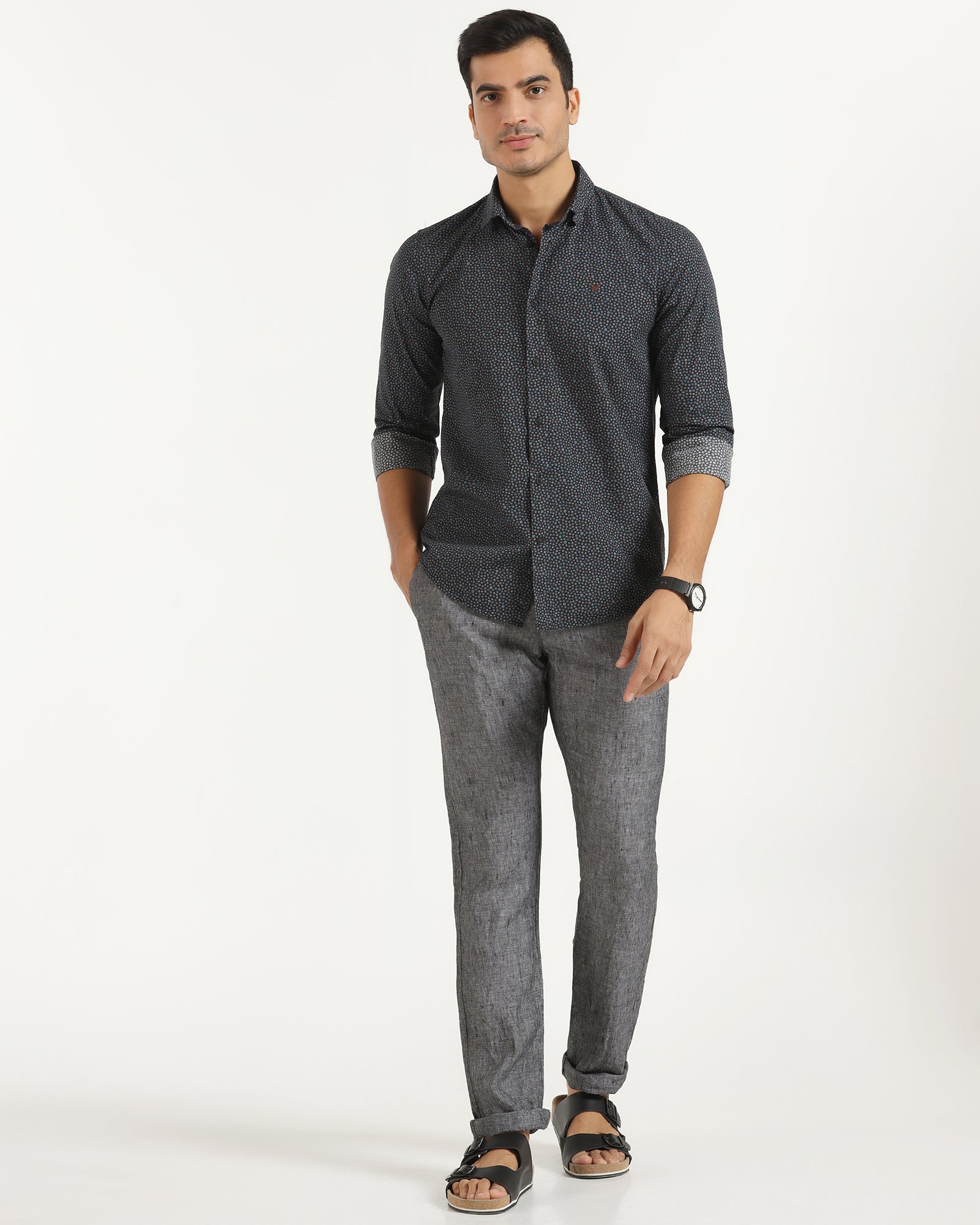 Casual Black Printed Shirt - Ritsu