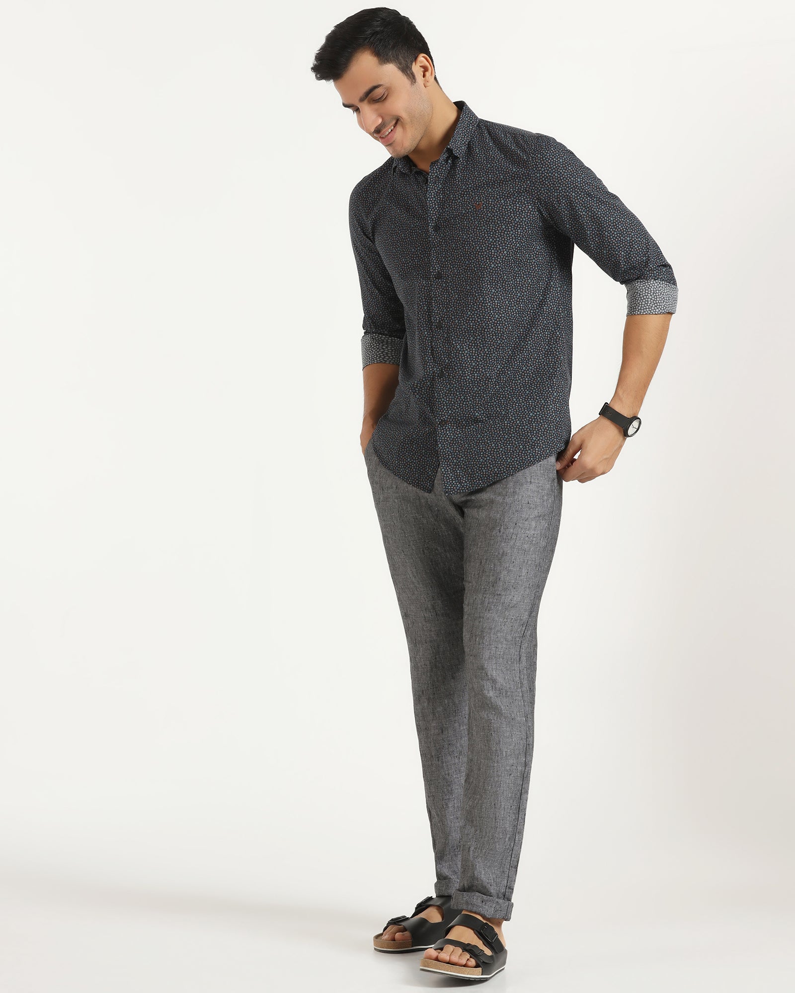 Casual Black Printed Shirt - Ritsu