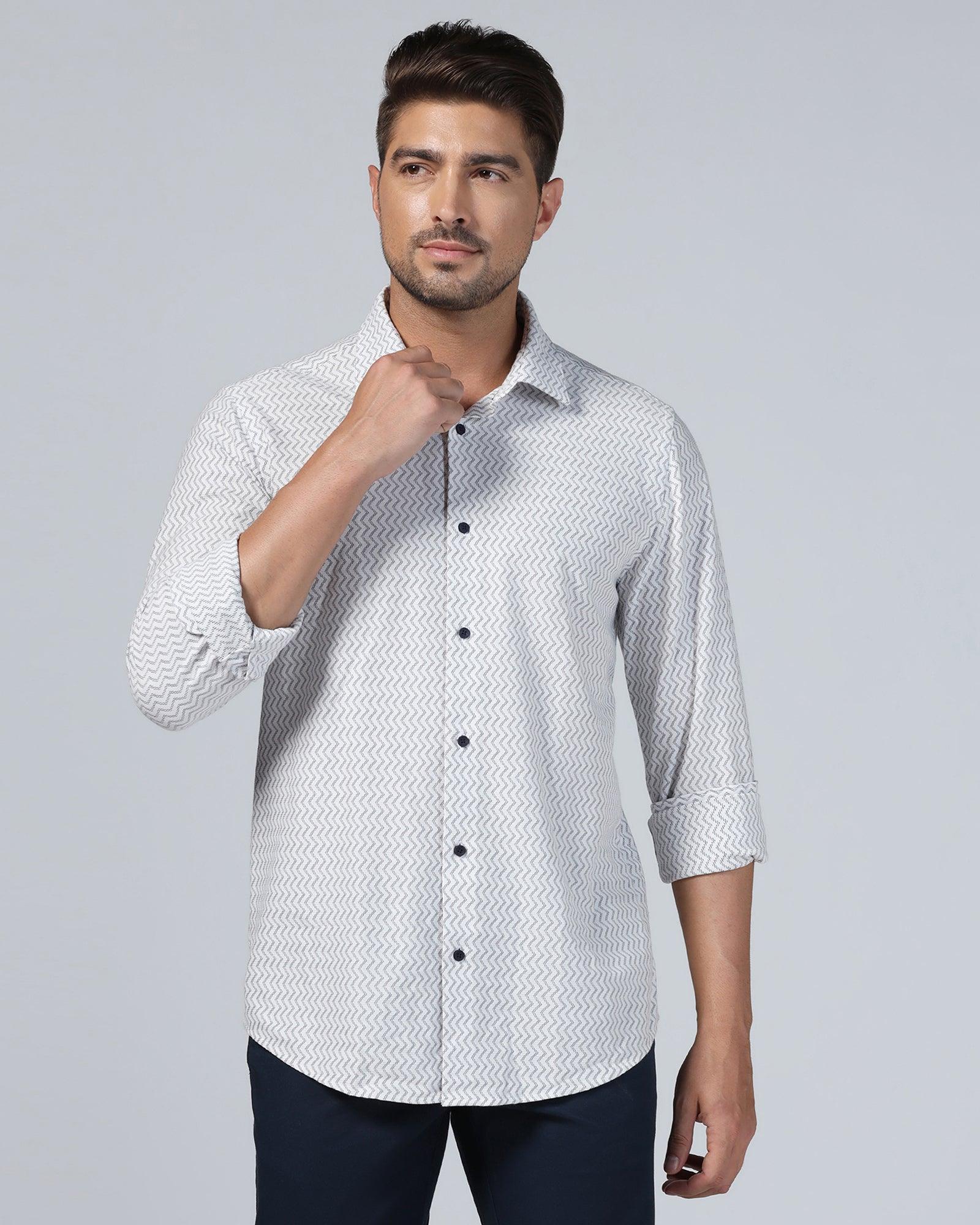 Casual Black Jacquard Shirt - Shaolin