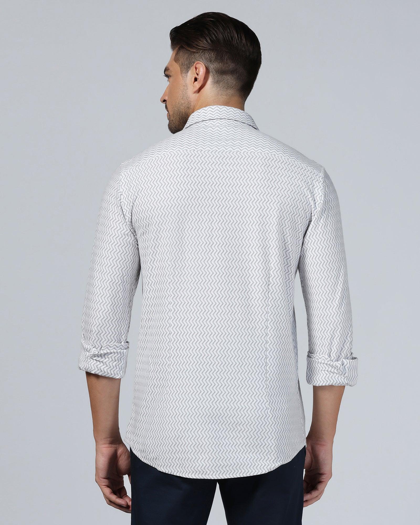 Casual Black Jacquard Shirt - Shaolin