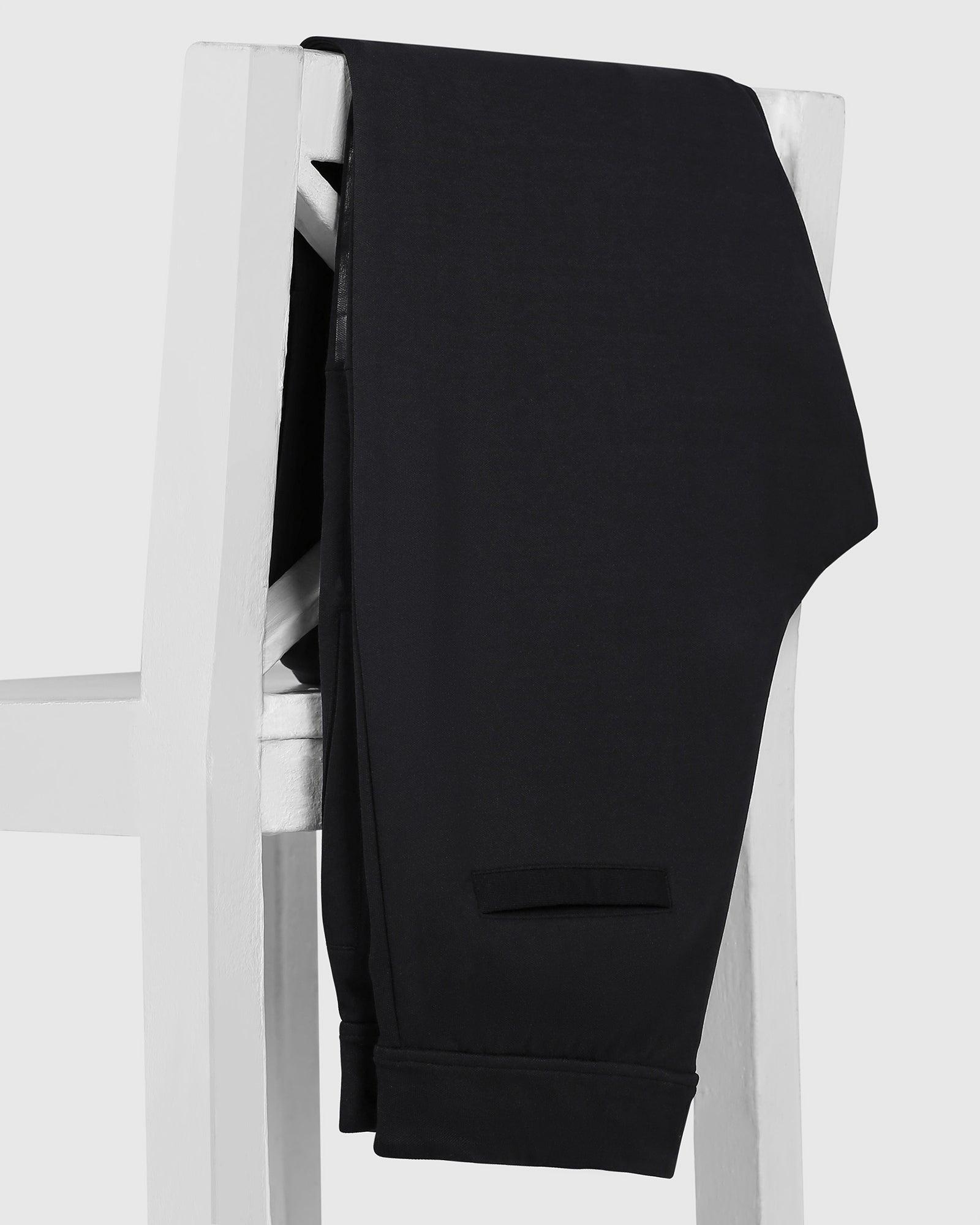 Casual Black Solid Jogger - Boss