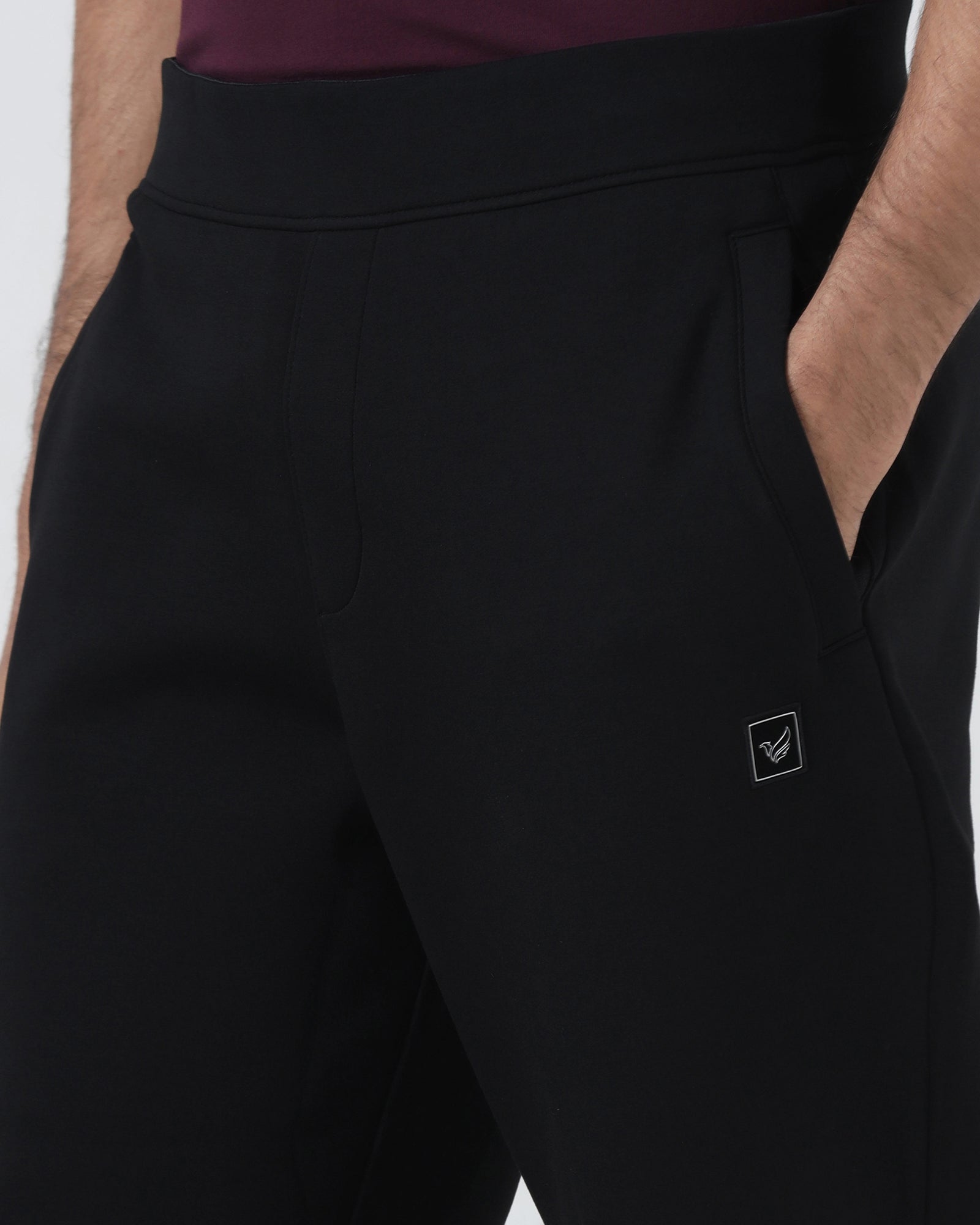 Casual Black Solid Jogger - Ryukk