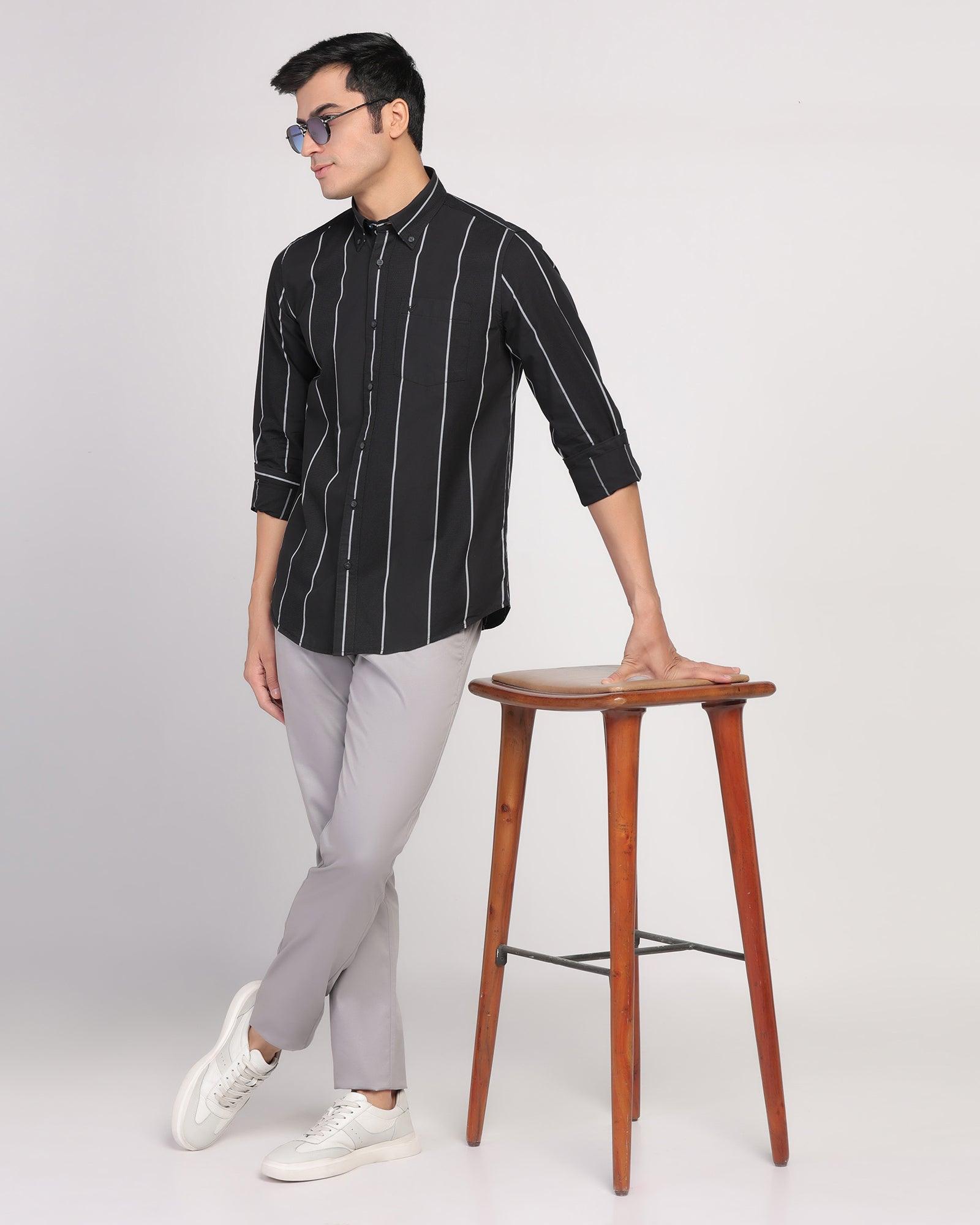 Casual Black Stripe Shirt - Dustin - Blackberrys