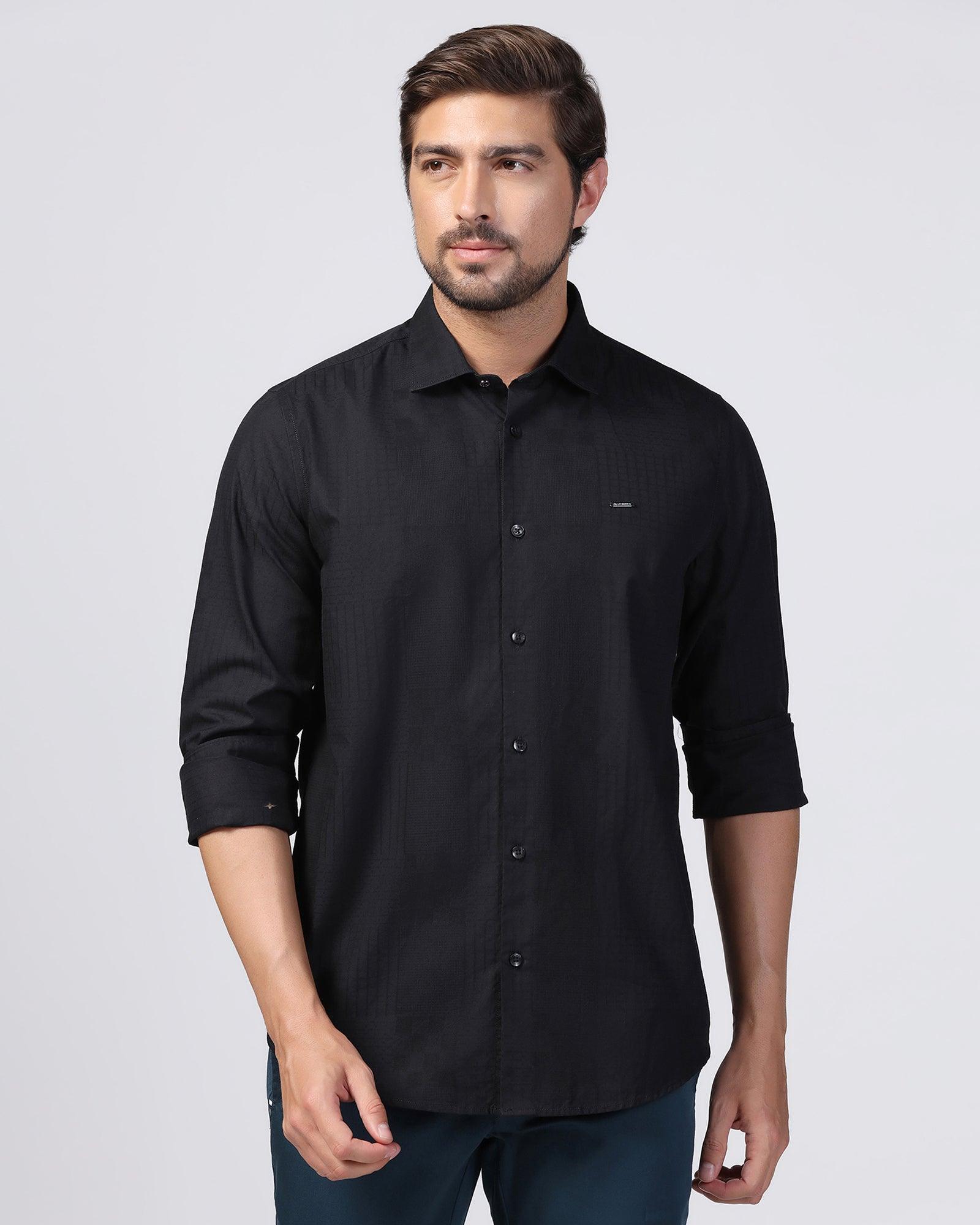 Black Textured Shirt