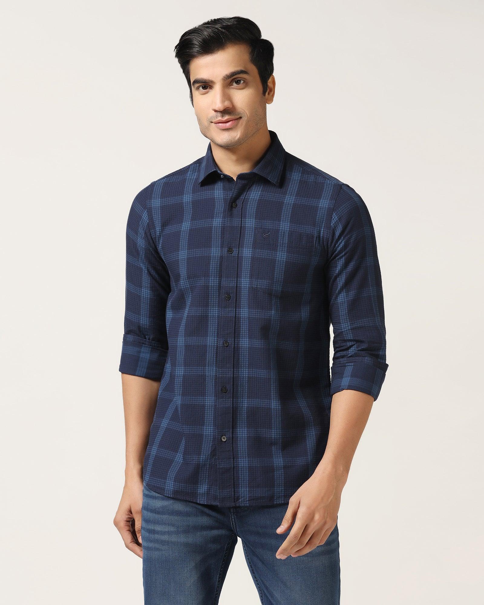 Casual Blue Check Shirt - Audrey - Blackberrys