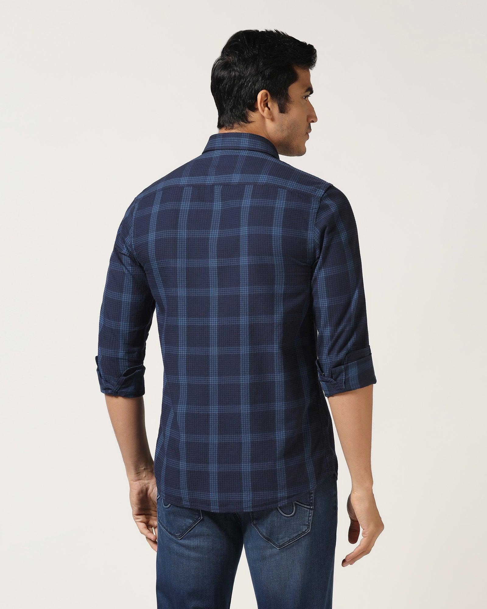 Casual Blue Check Shirt - Audrey - Blackberrys