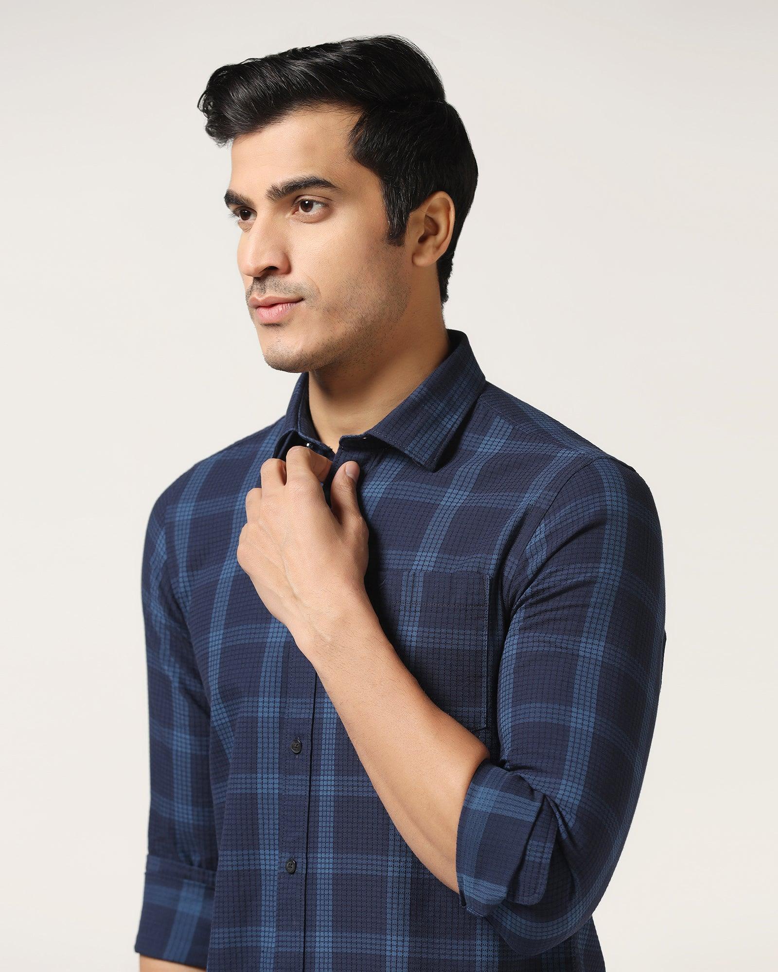 Casual Blue Check Shirt - Audrey - Blackberrys