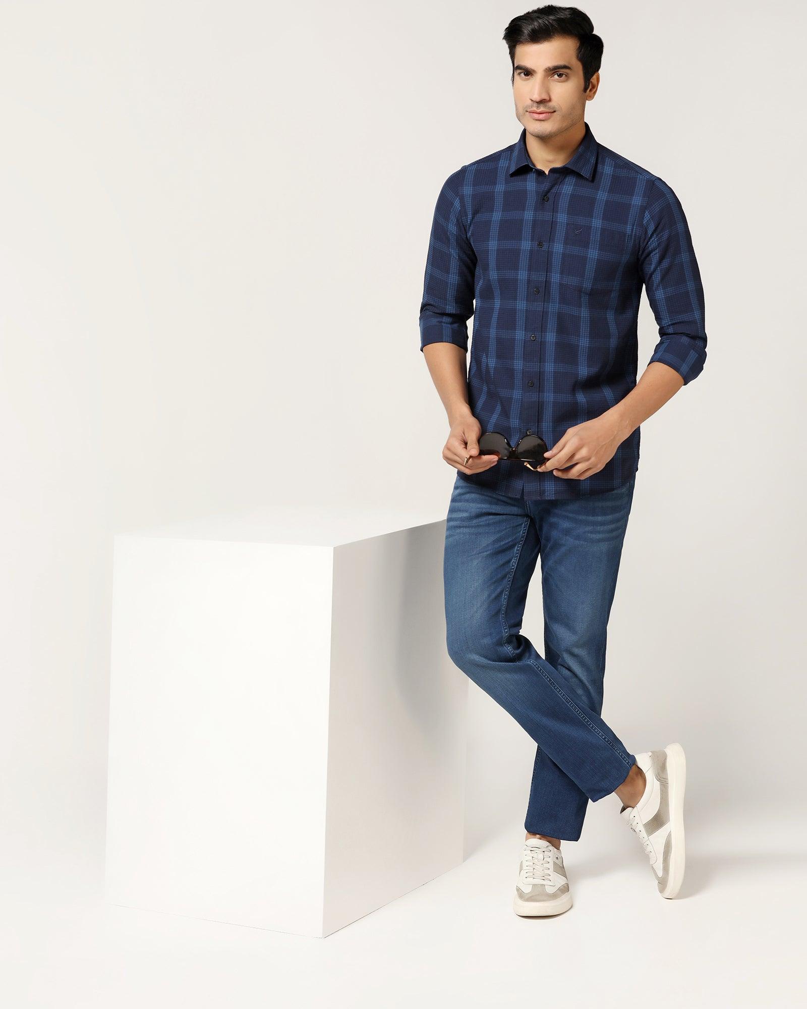 Casual Blue Check Shirt - Audrey - Blackberrys