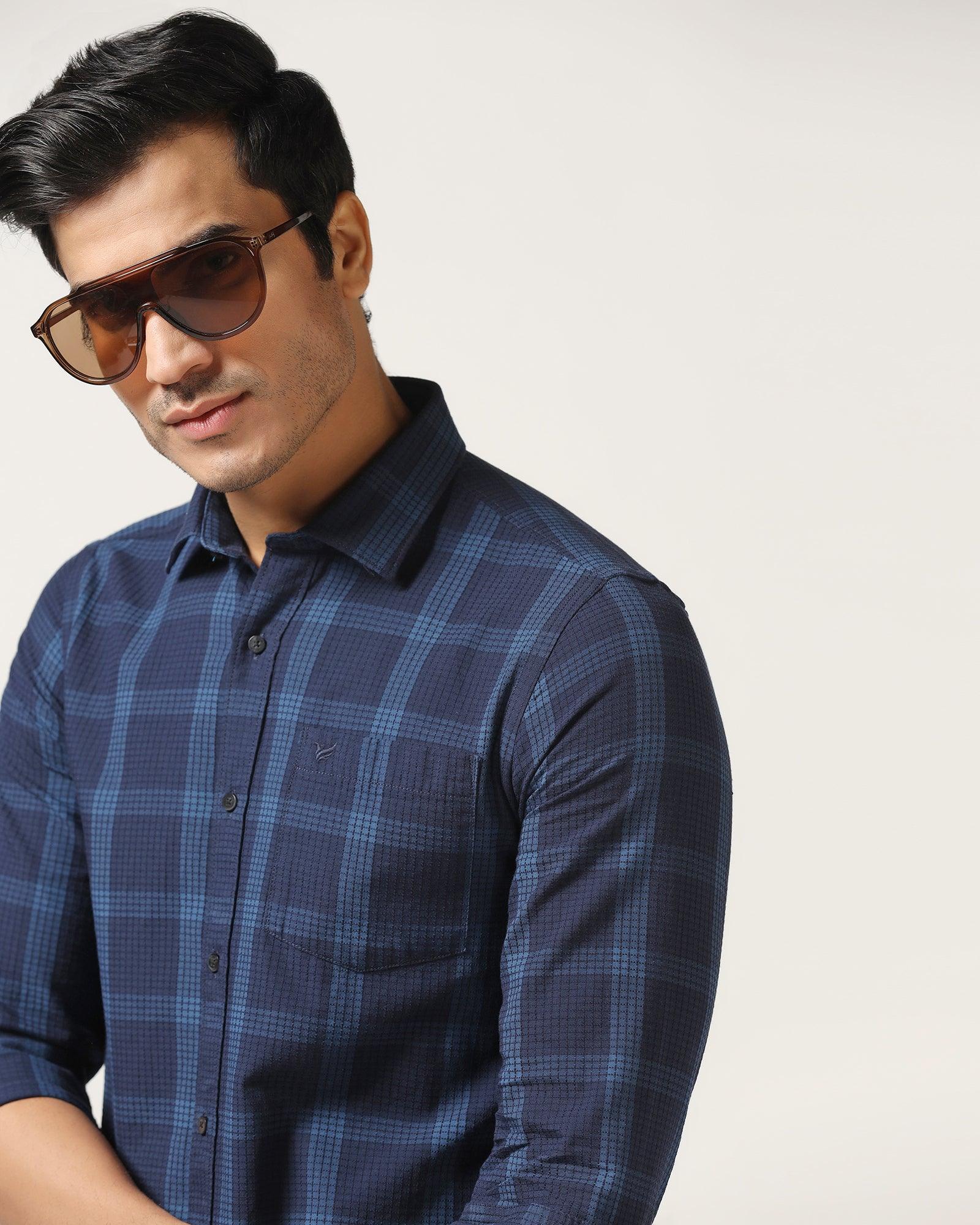 Casual Blue Check Shirt - Audrey - Blackberrys