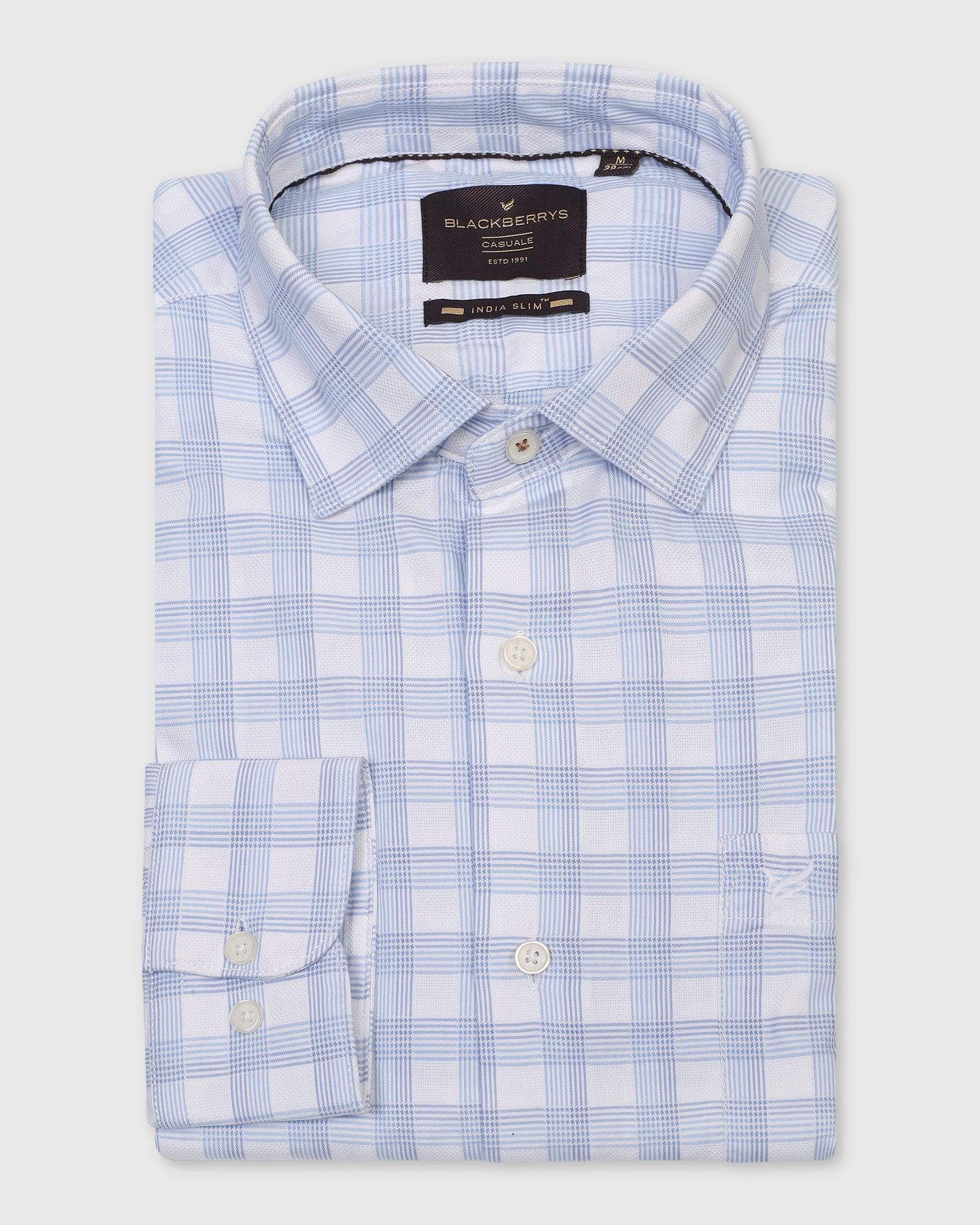 Casual Blue Check Shirt - Torin - Blackberrys