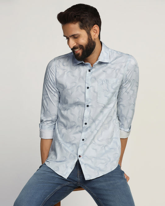 Casual Blue Printed Shirt - Heath