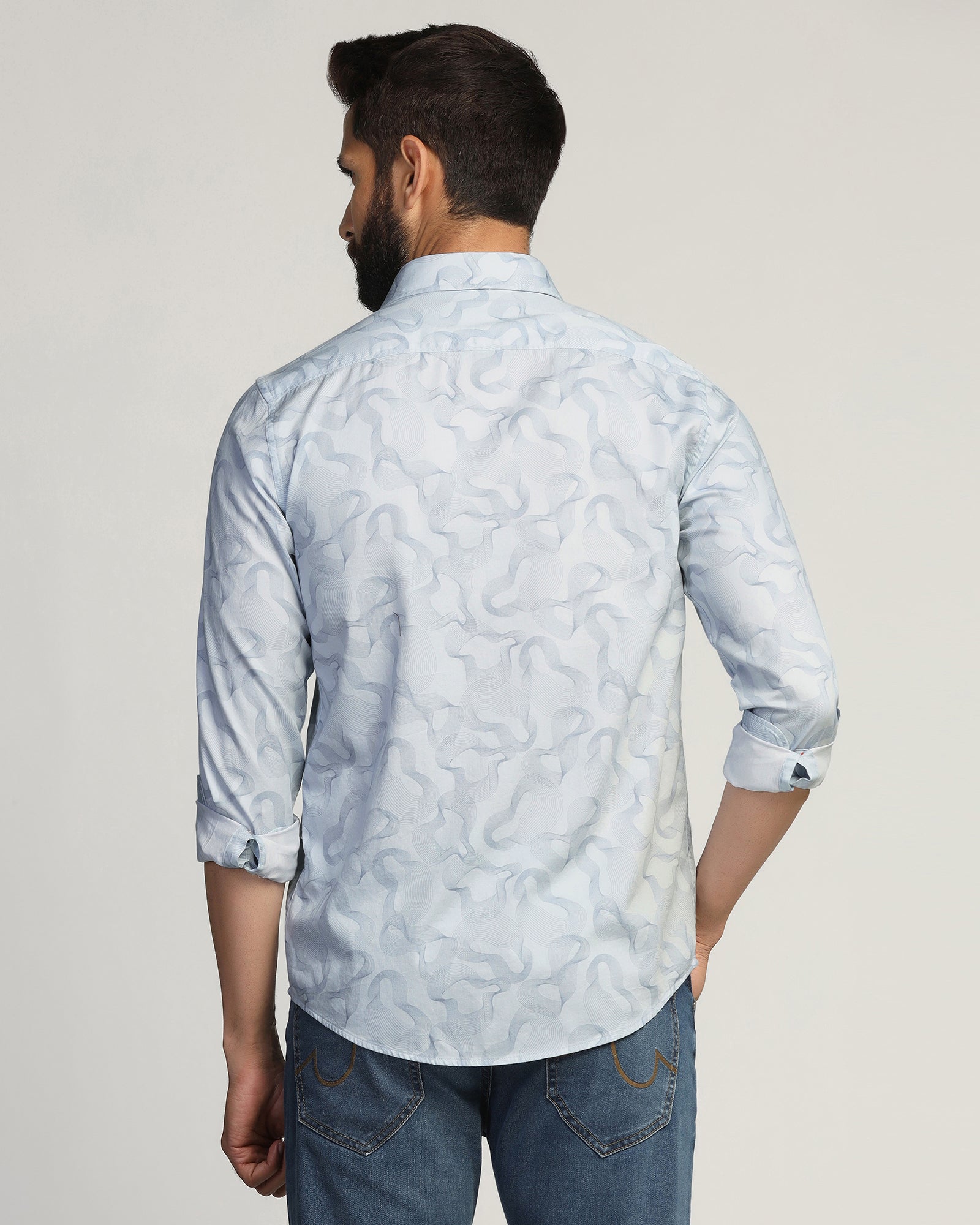 Casual Blue Printed Shirt - Heath
