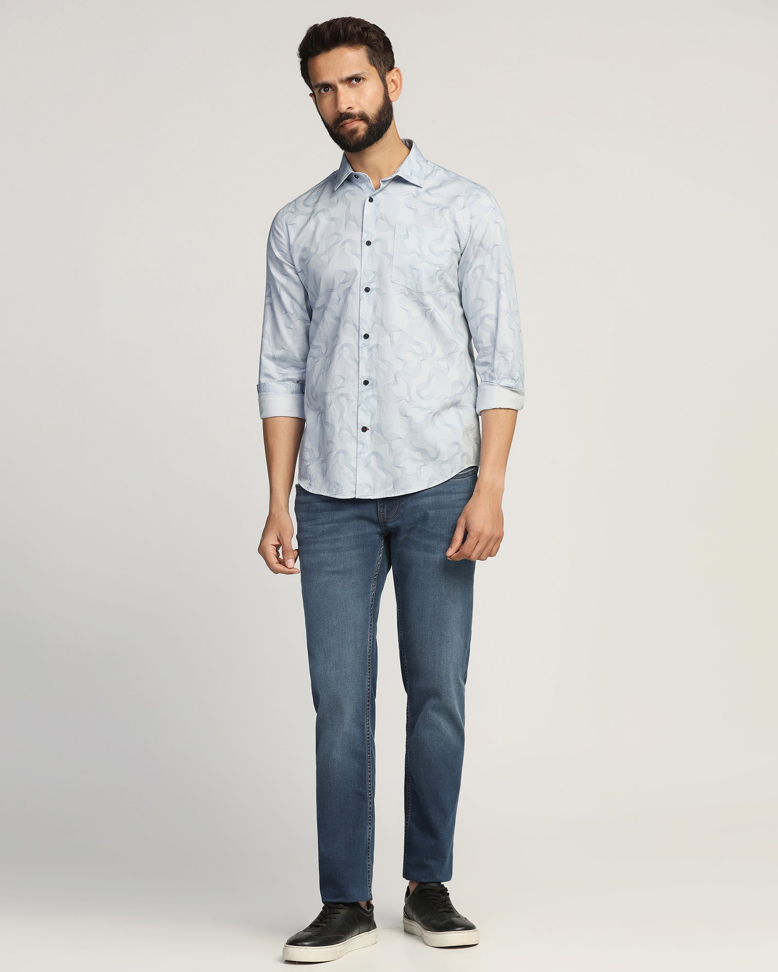 Casual Blue Printed Shirt - Heath