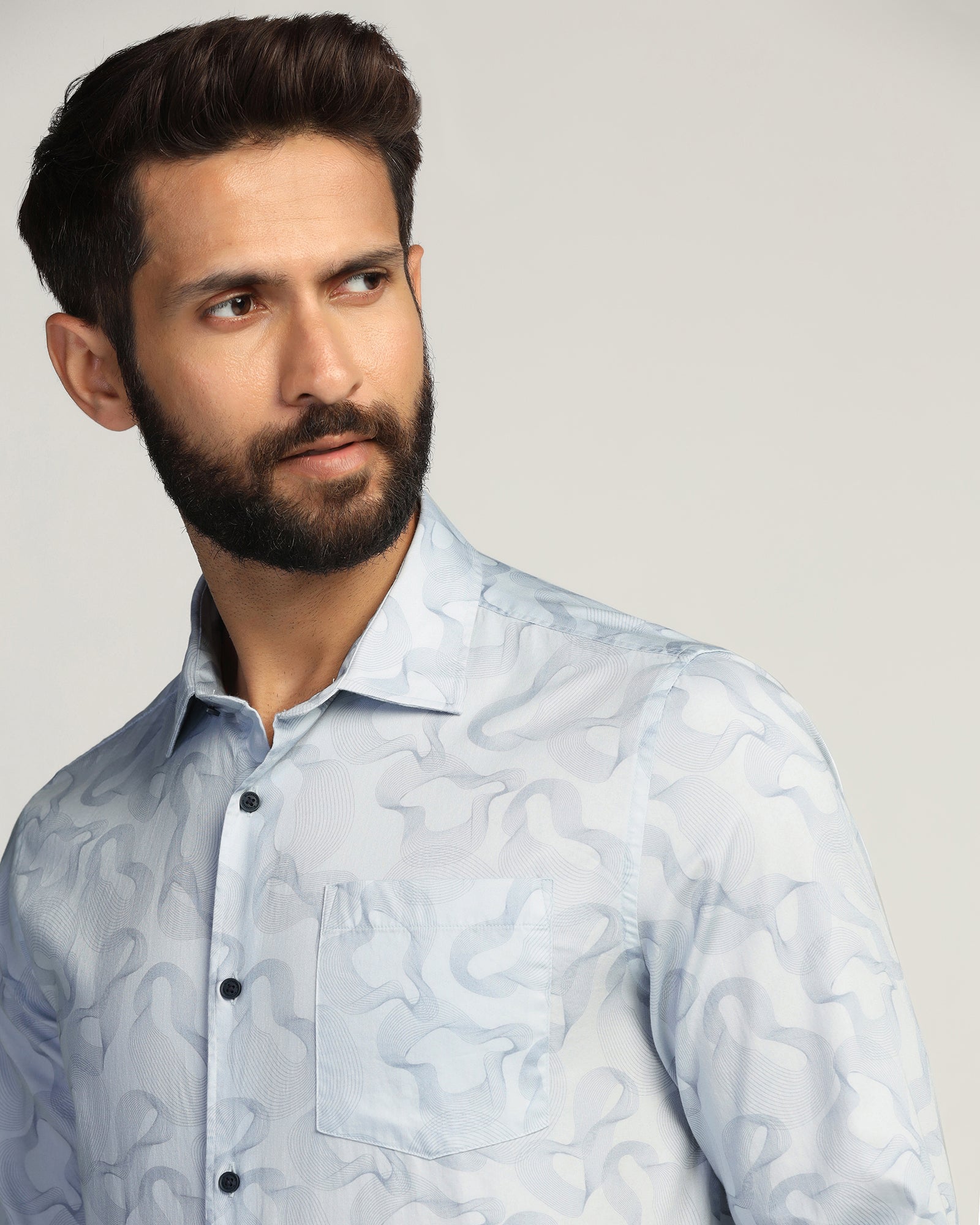 Casual Blue Printed Shirt - Heath