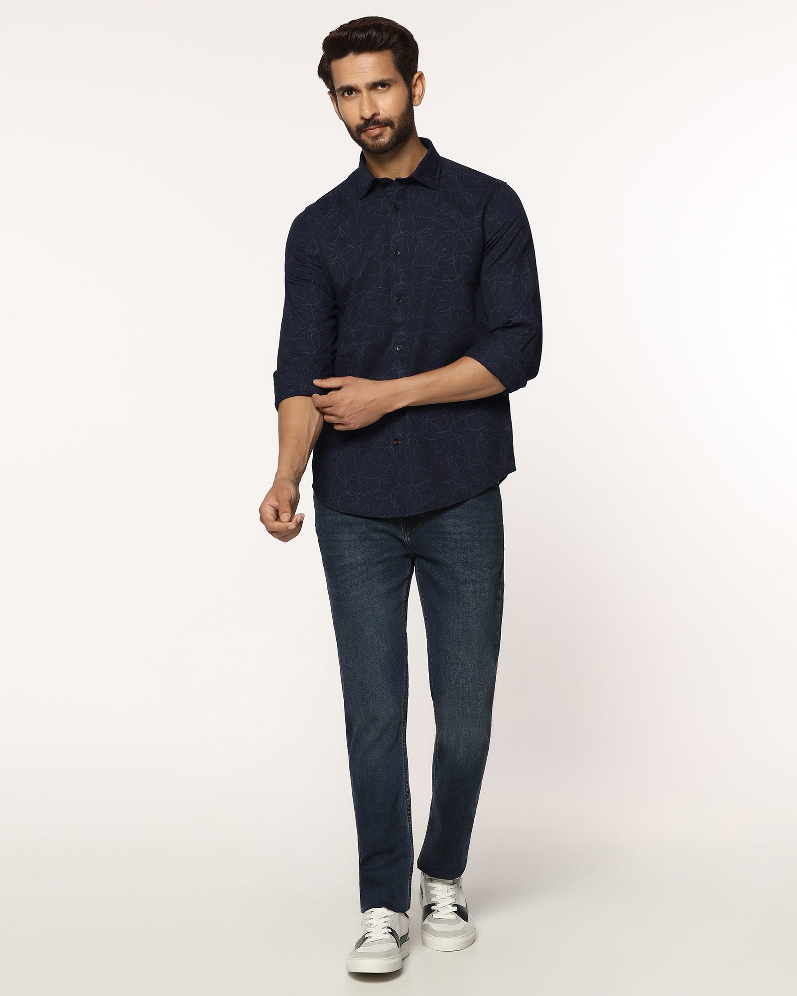 Casual Blue Printed Shirt - Mercer