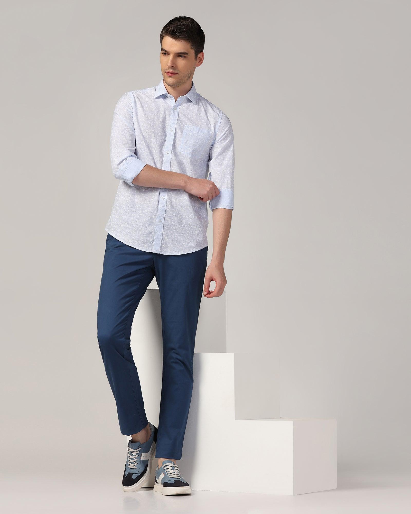 Casual Blue Printed Shirt - Salsa - Blackberrys
