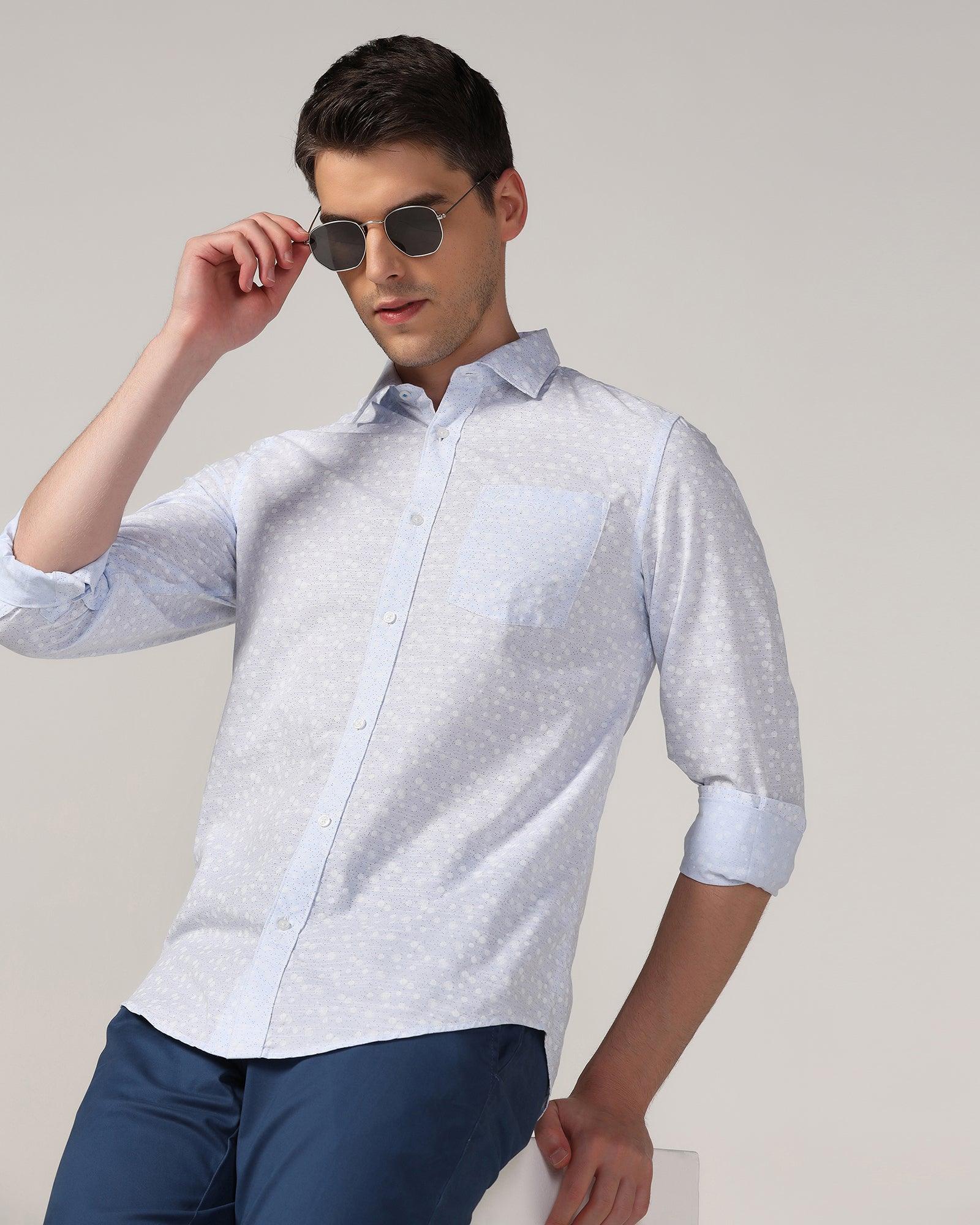 Casual Blue Printed Shirt - Salsa - Blackberrys
