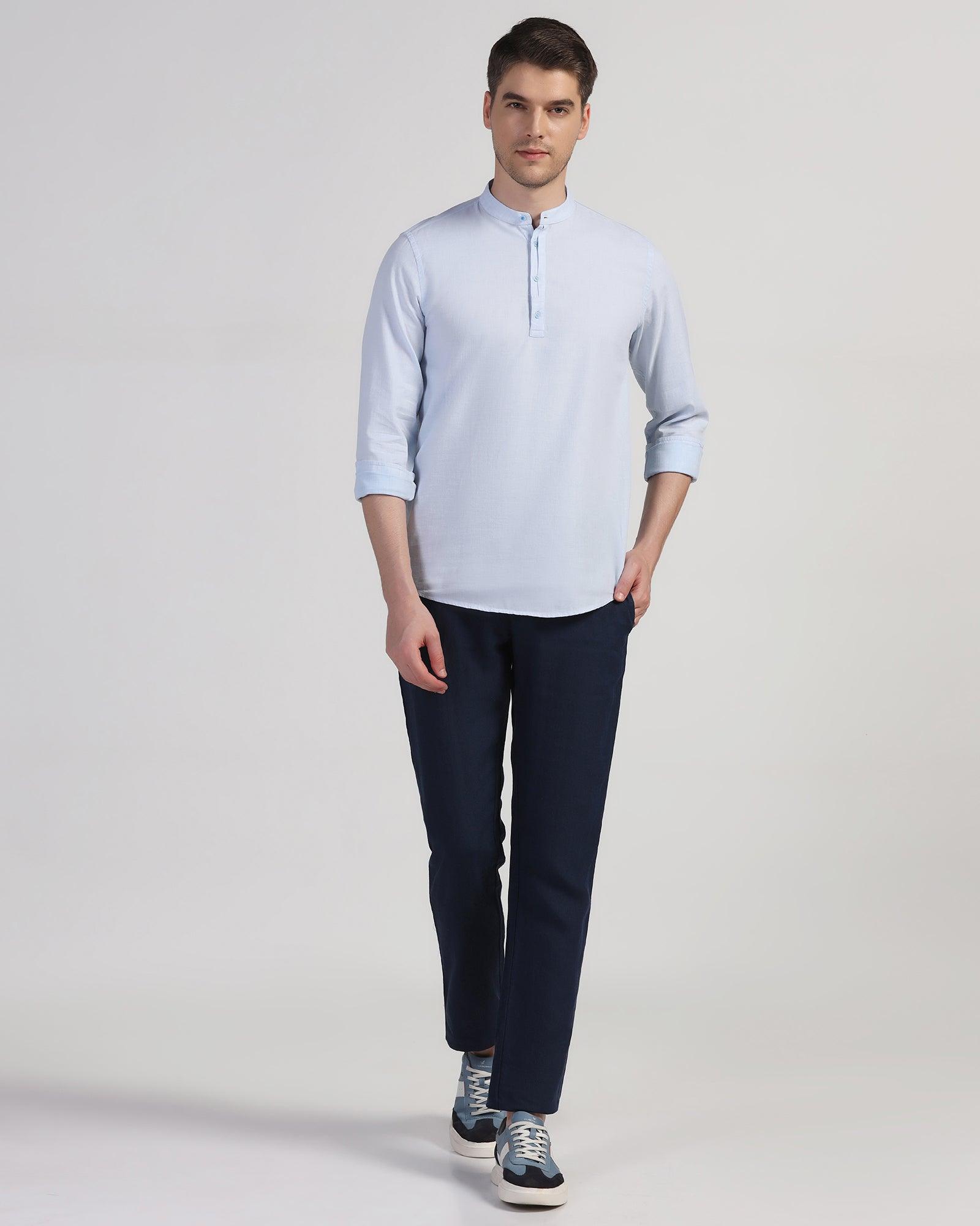 Casual Blue Solid Shirt - Carly - Blackberrys