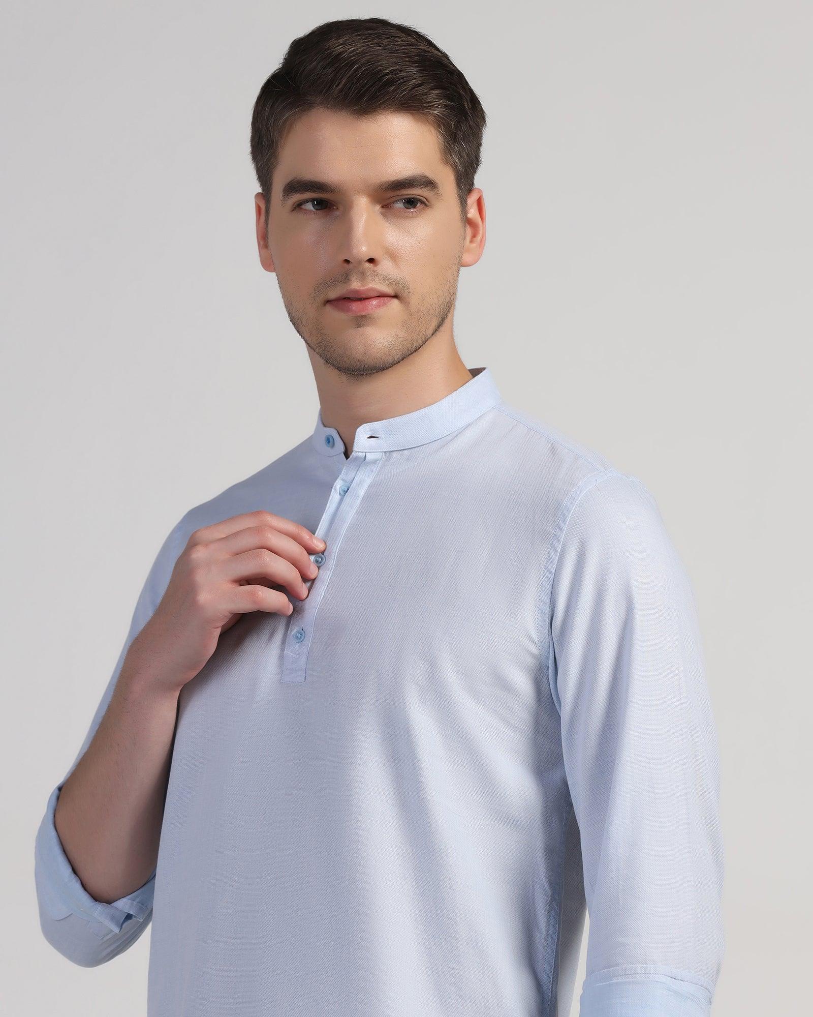 Casual Blue Solid Shirt - Carly - Blackberrys