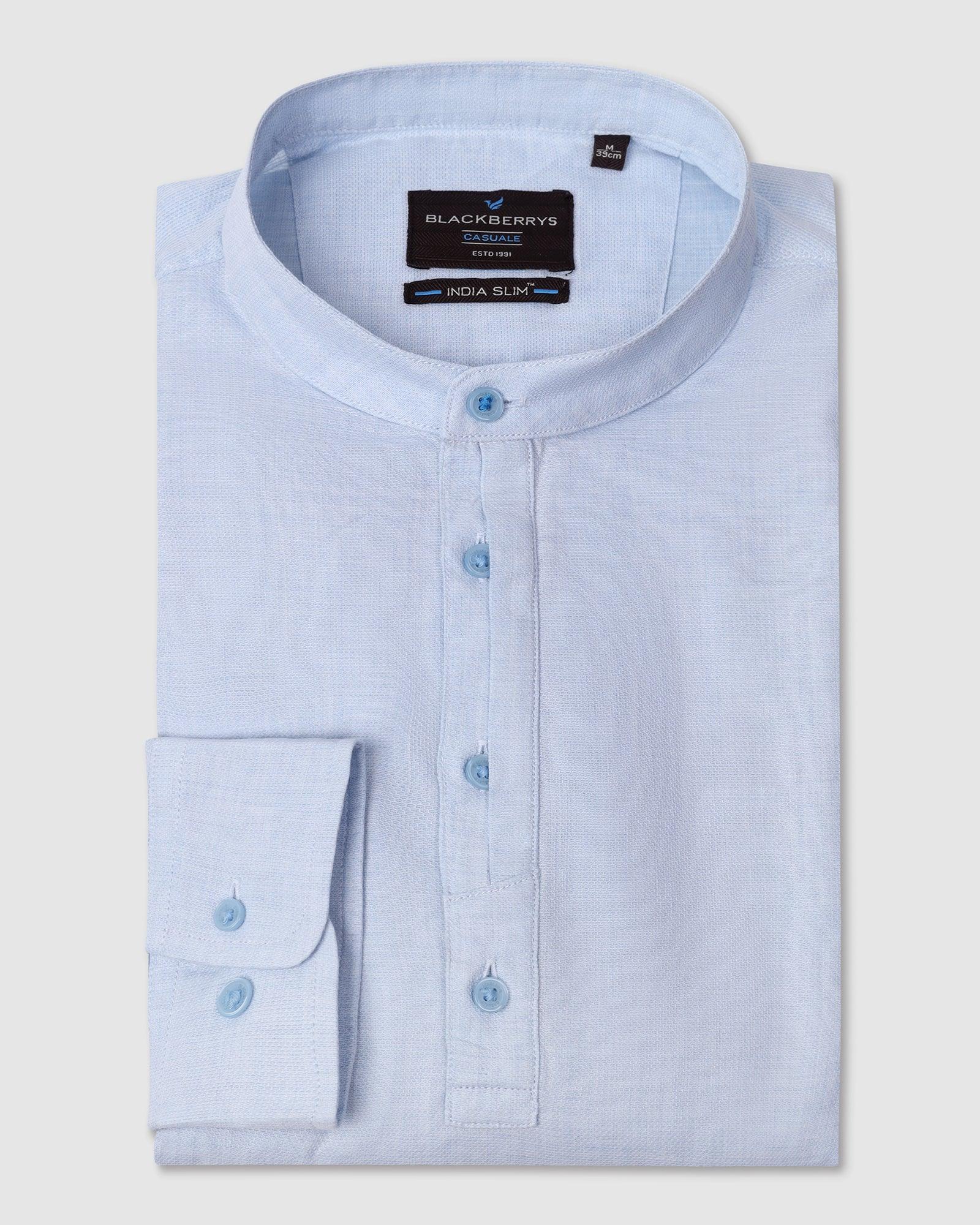 Casual Blue Solid Shirt - Carly - Blackberrys