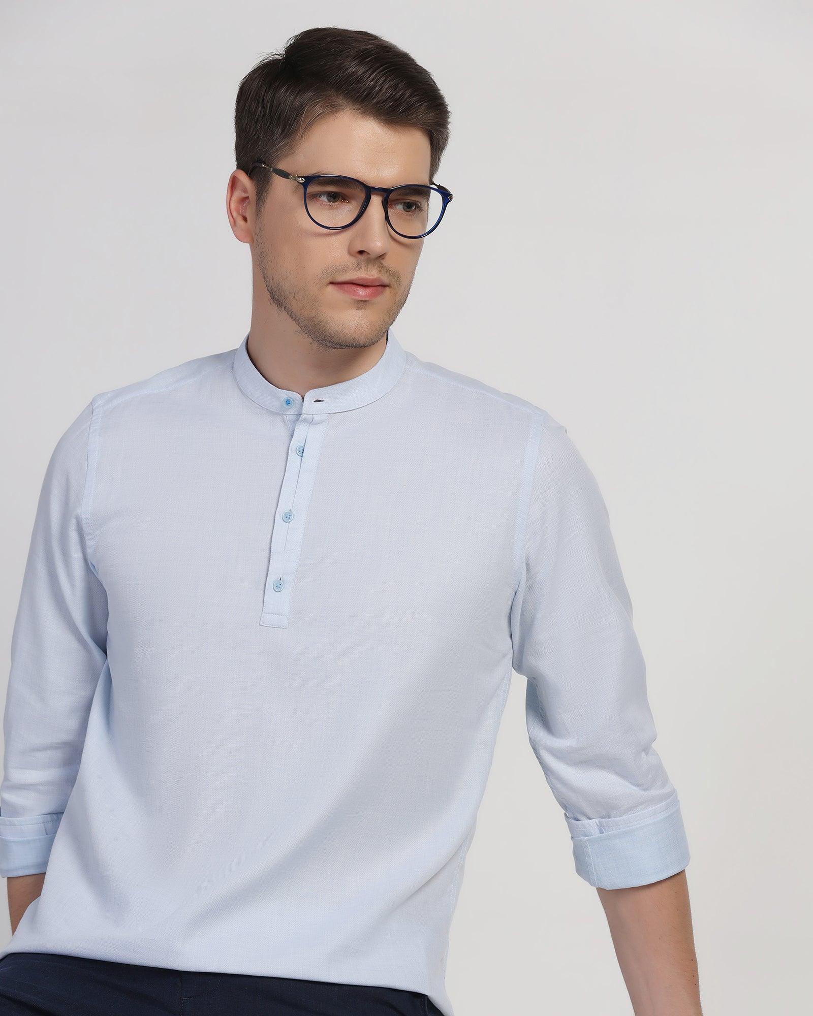 Casual Blue Solid Shirt - Carly - Blackberrys