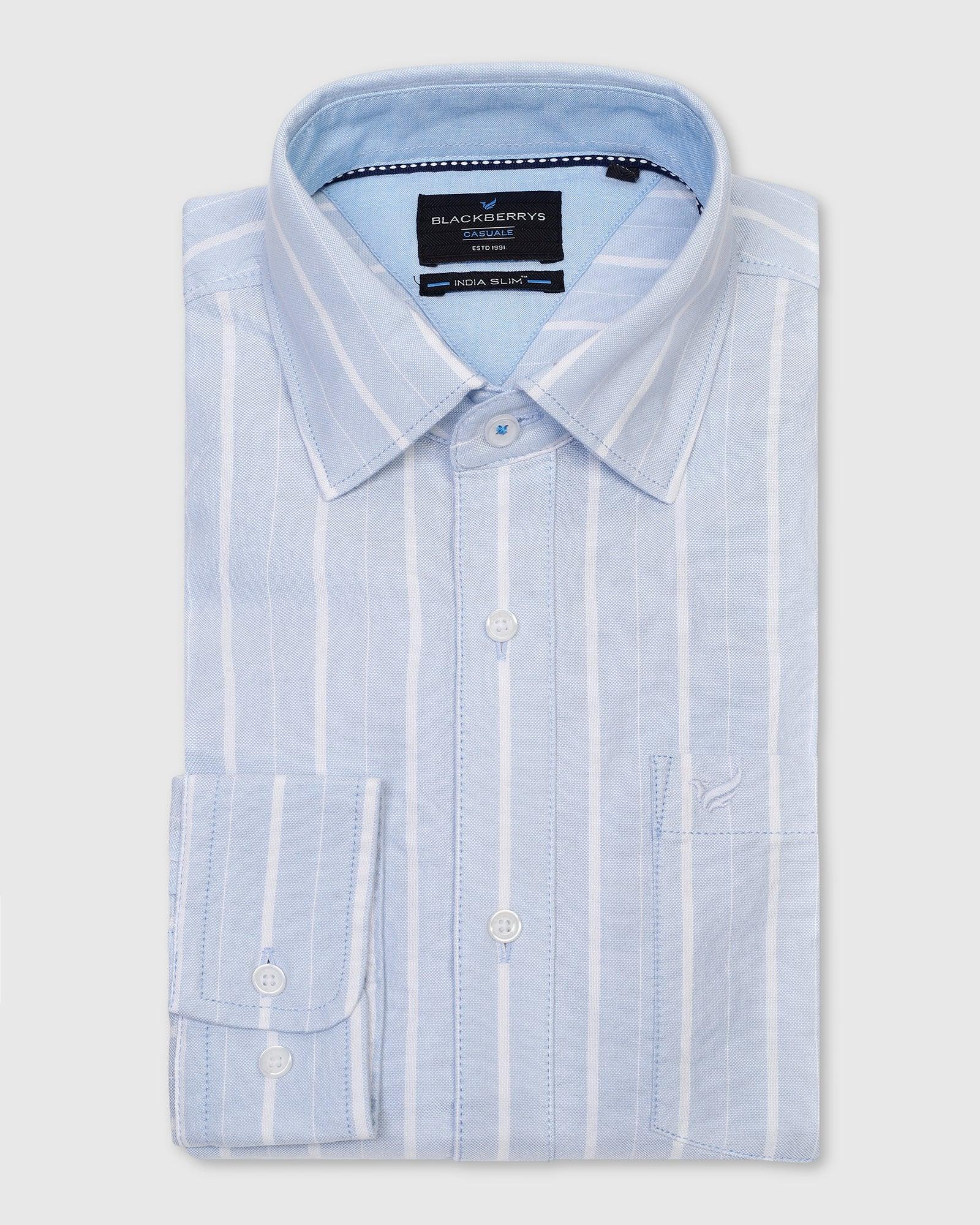 Casual Blue Stripe Shirt - Cooper - Blackberrys
