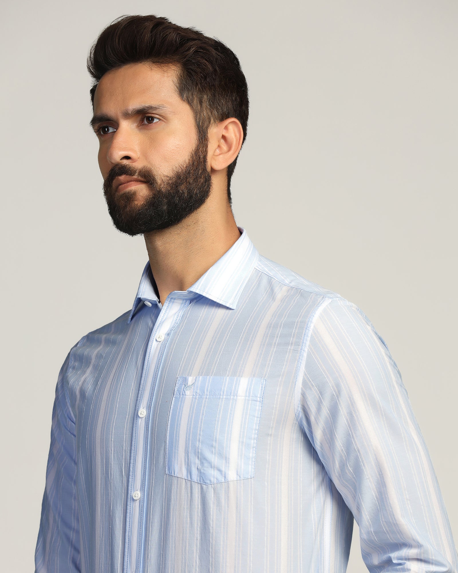 Casual Blue Stripe Shirt - Koben