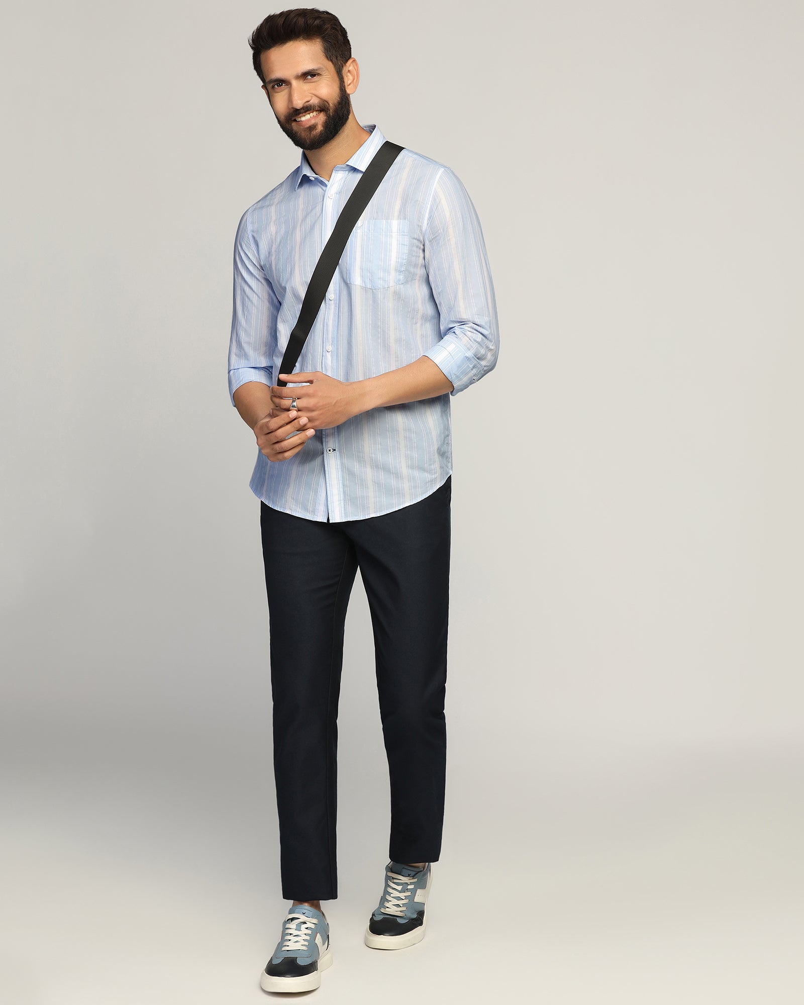 Casual Blue Stripe Shirt - Koben