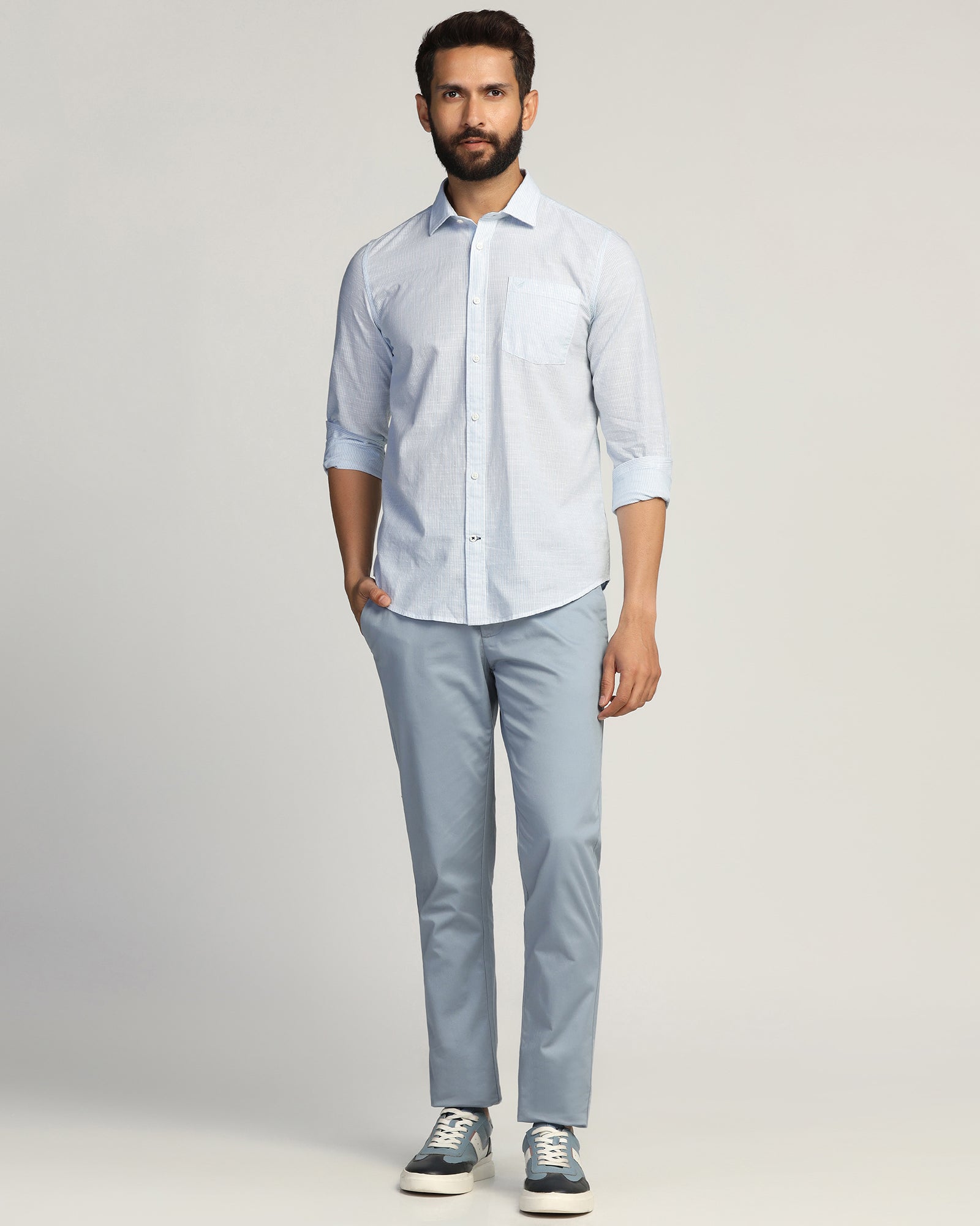 Casual Blue Stripe Shirt - Marven