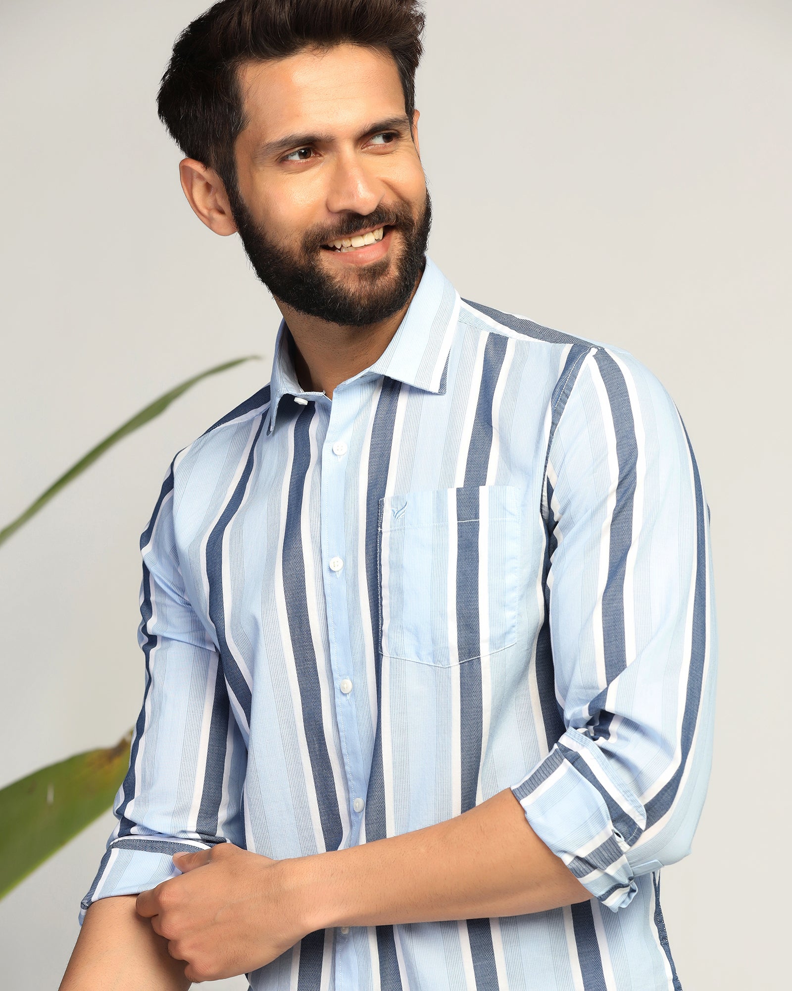 Casual Blue Stripe Shirt - Montag