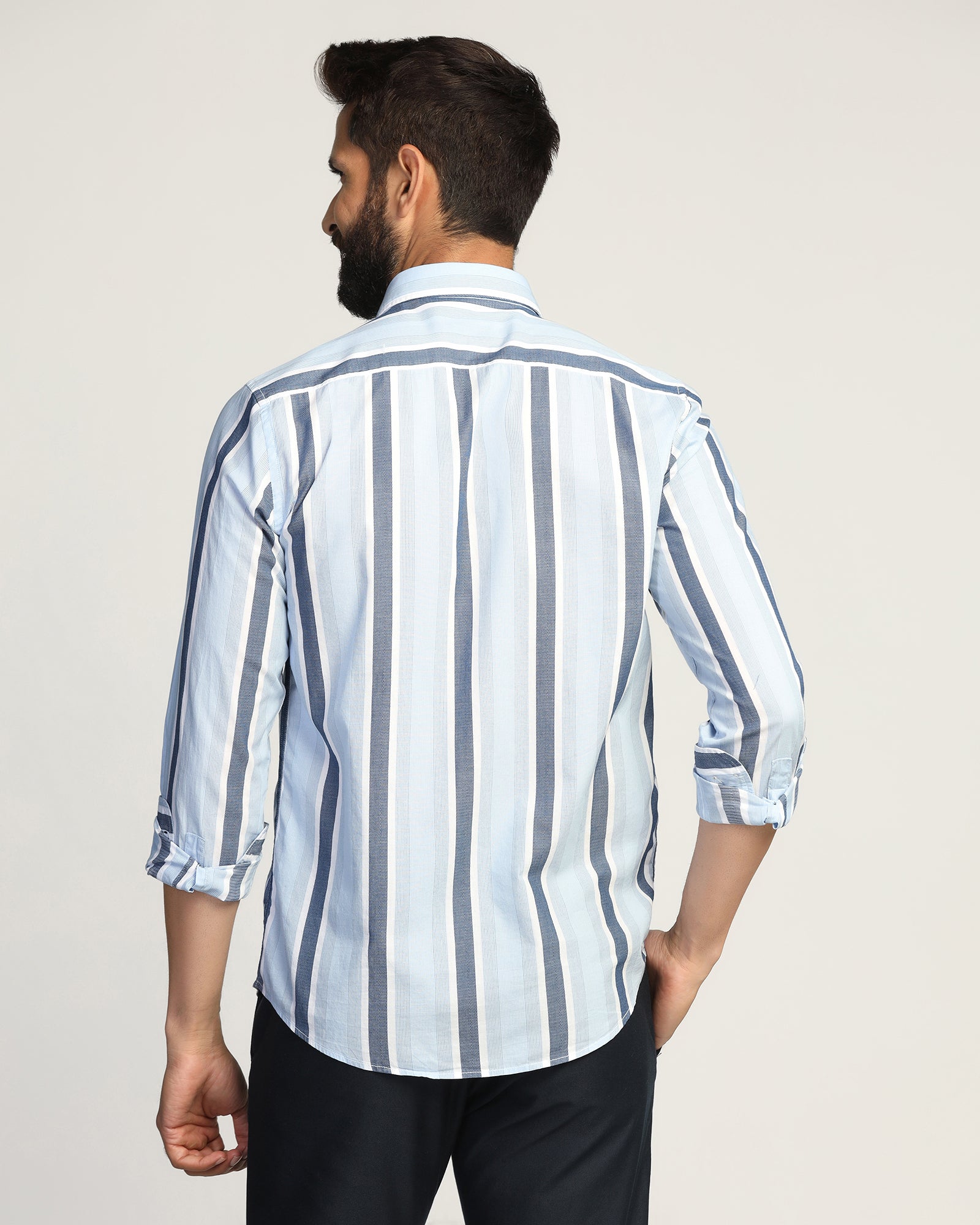 Casual Blue Stripe Shirt - Montag