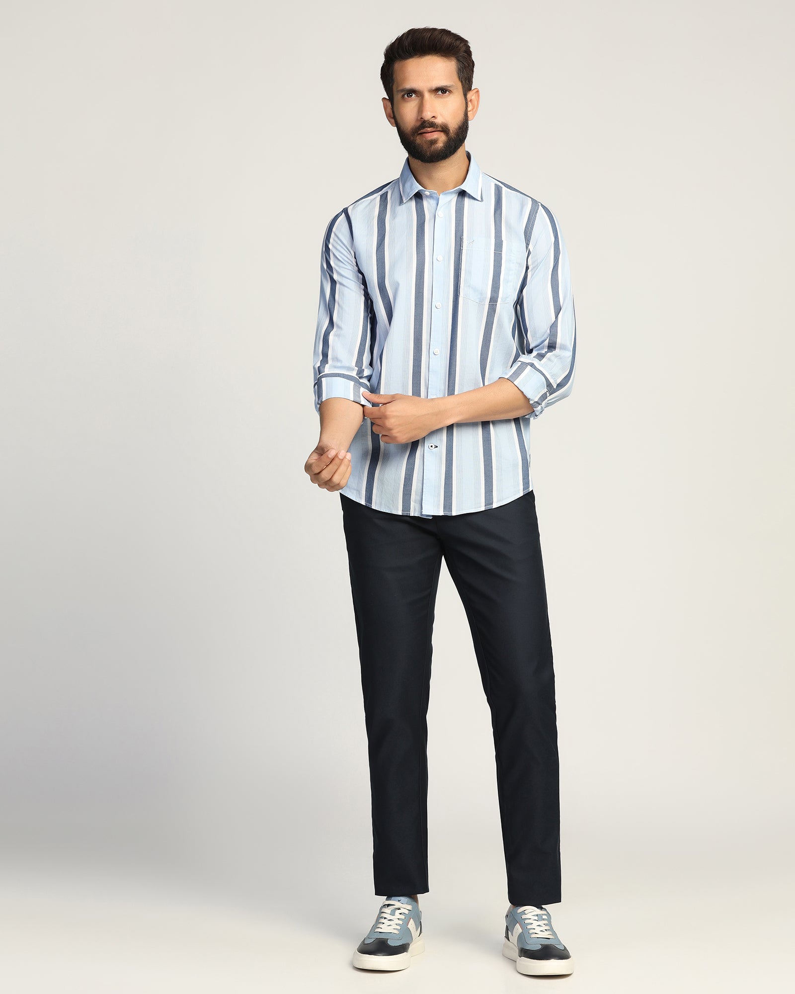 Casual Blue Stripe Shirt - Montag