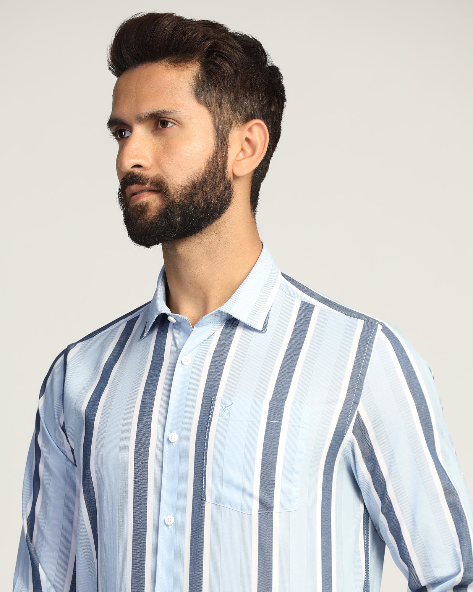 Casual Blue Stripe Shirt - Montag