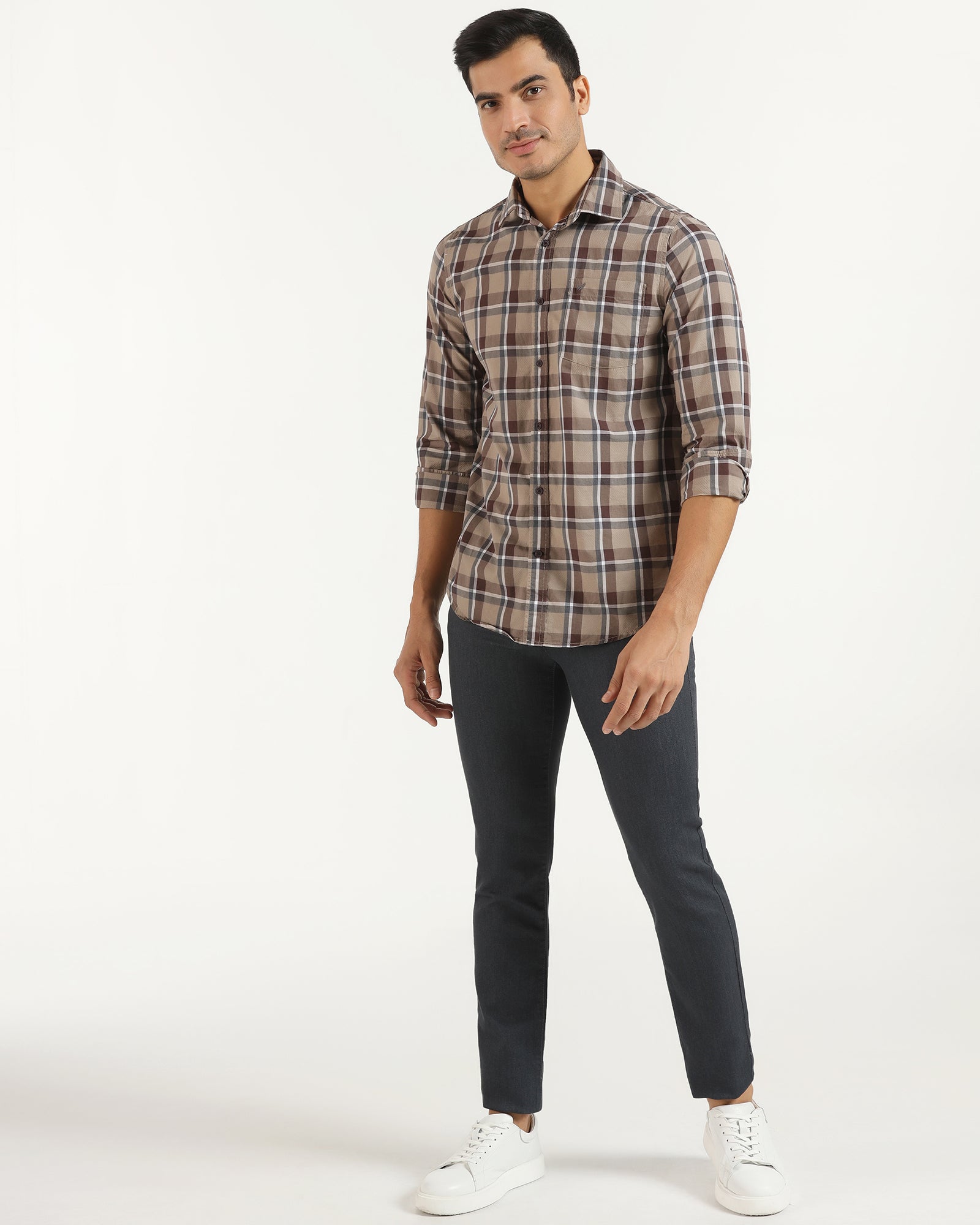 Casual Brown Check Shirt - Jace