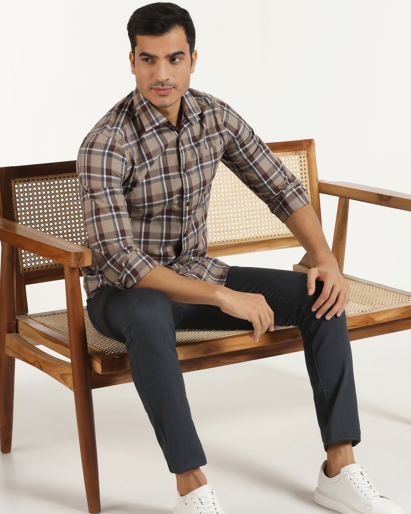 Casual Brown Check Shirt - Jace