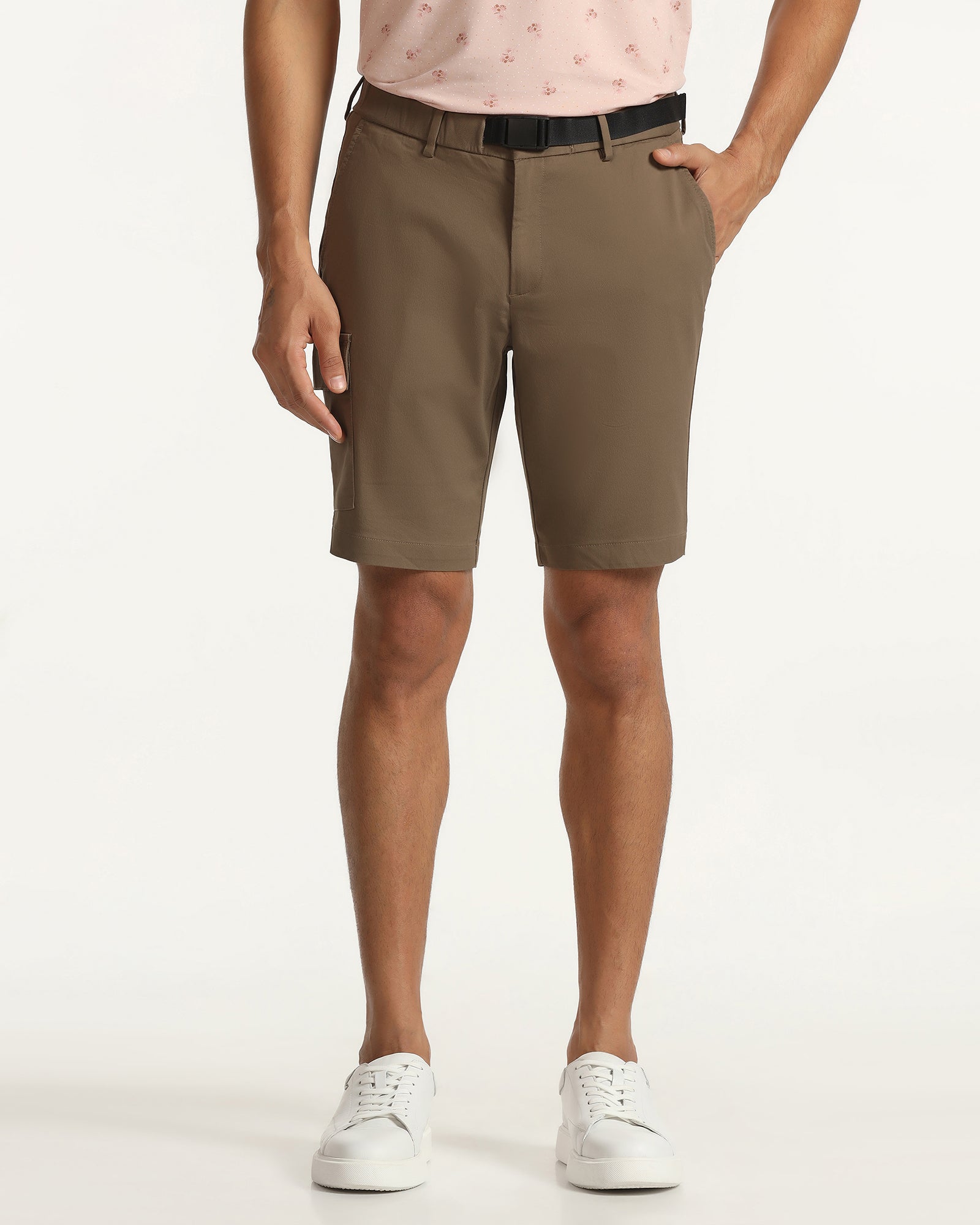Casual Brown Solid Shorts - Vik