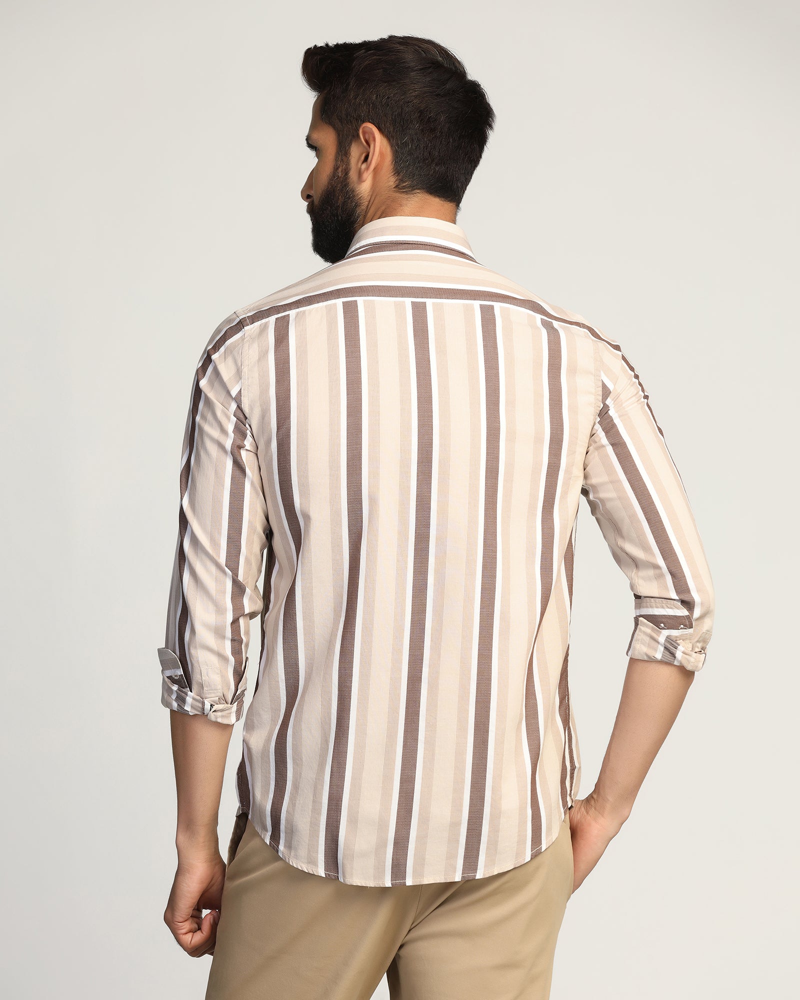 Casual Brown Stripe Shirt - Montag