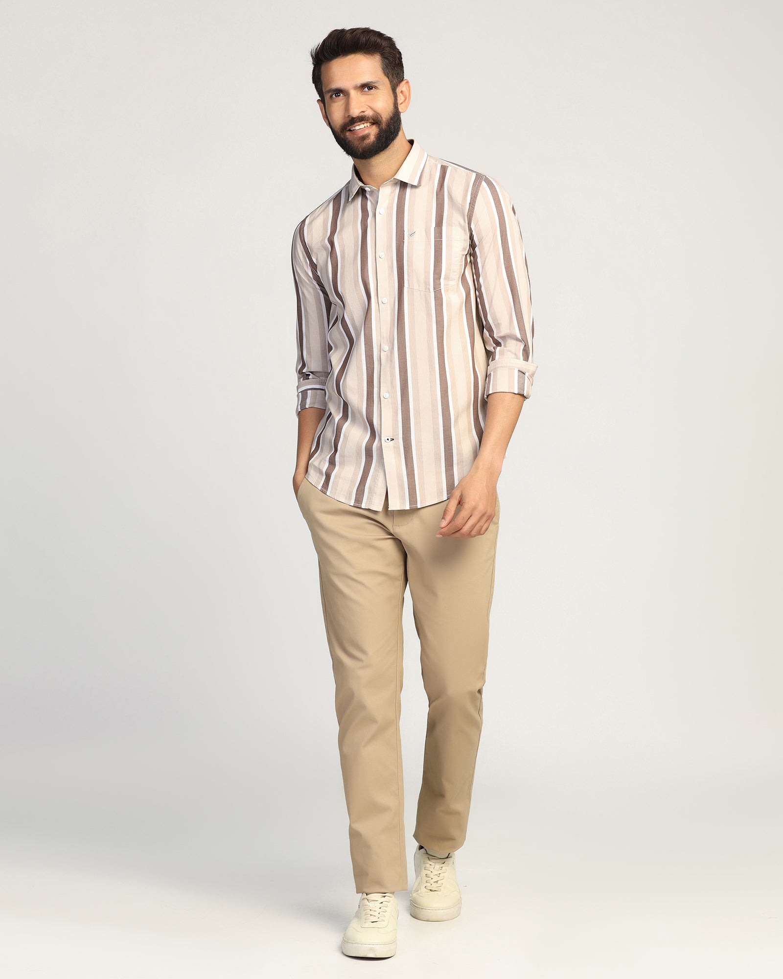 Casual Brown Stripe Shirt - Montag
