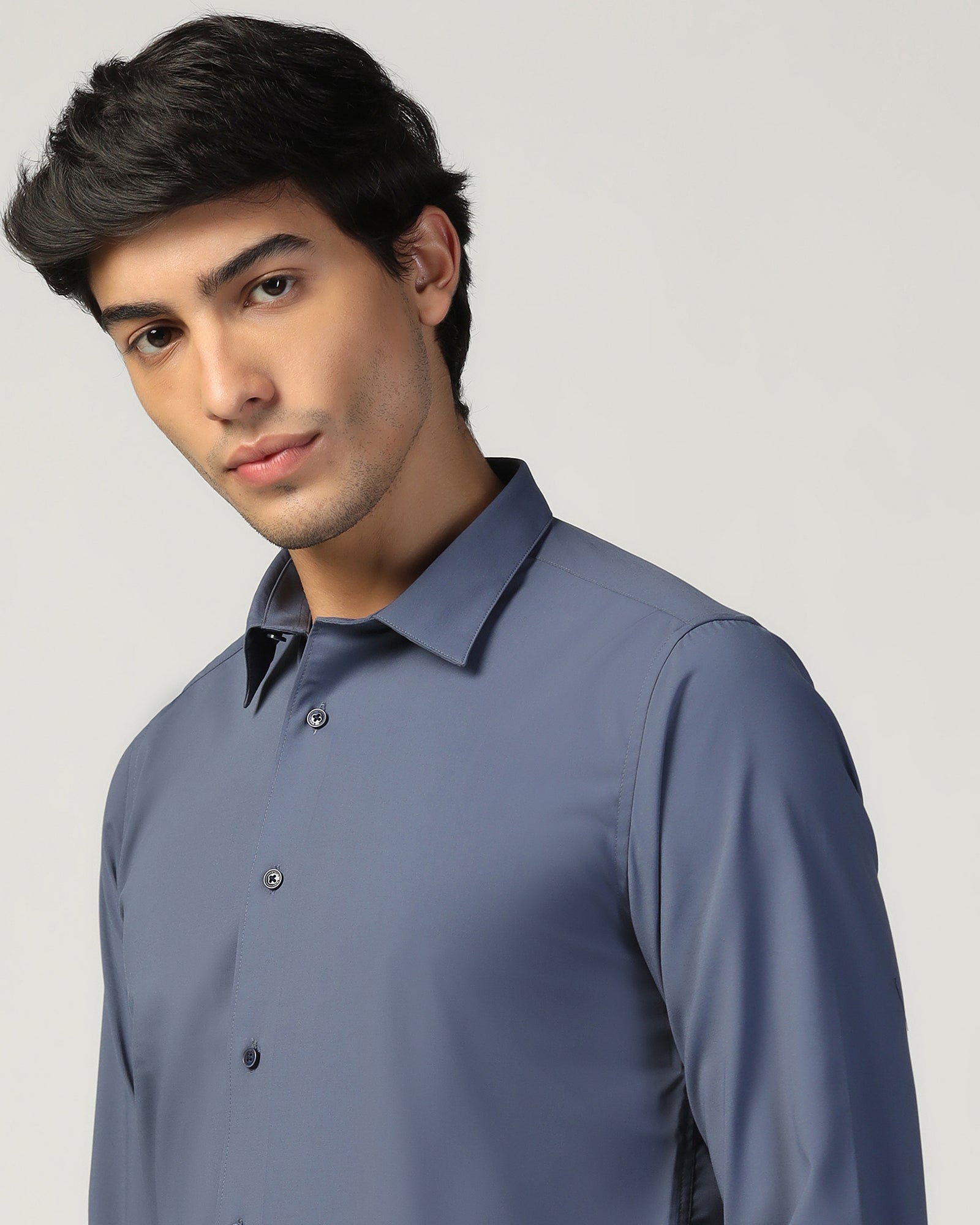 Casual Dark Grey Check Shirt - Xavier