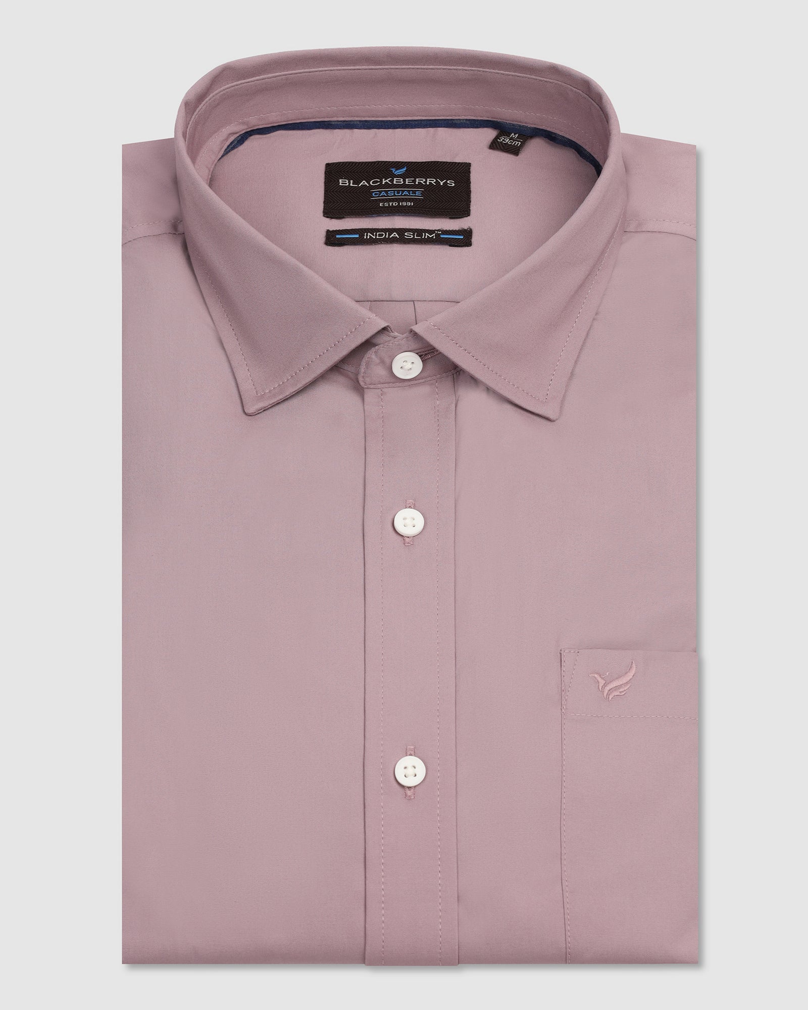 Casual Dusty Pink Solid Shirt - Lujo