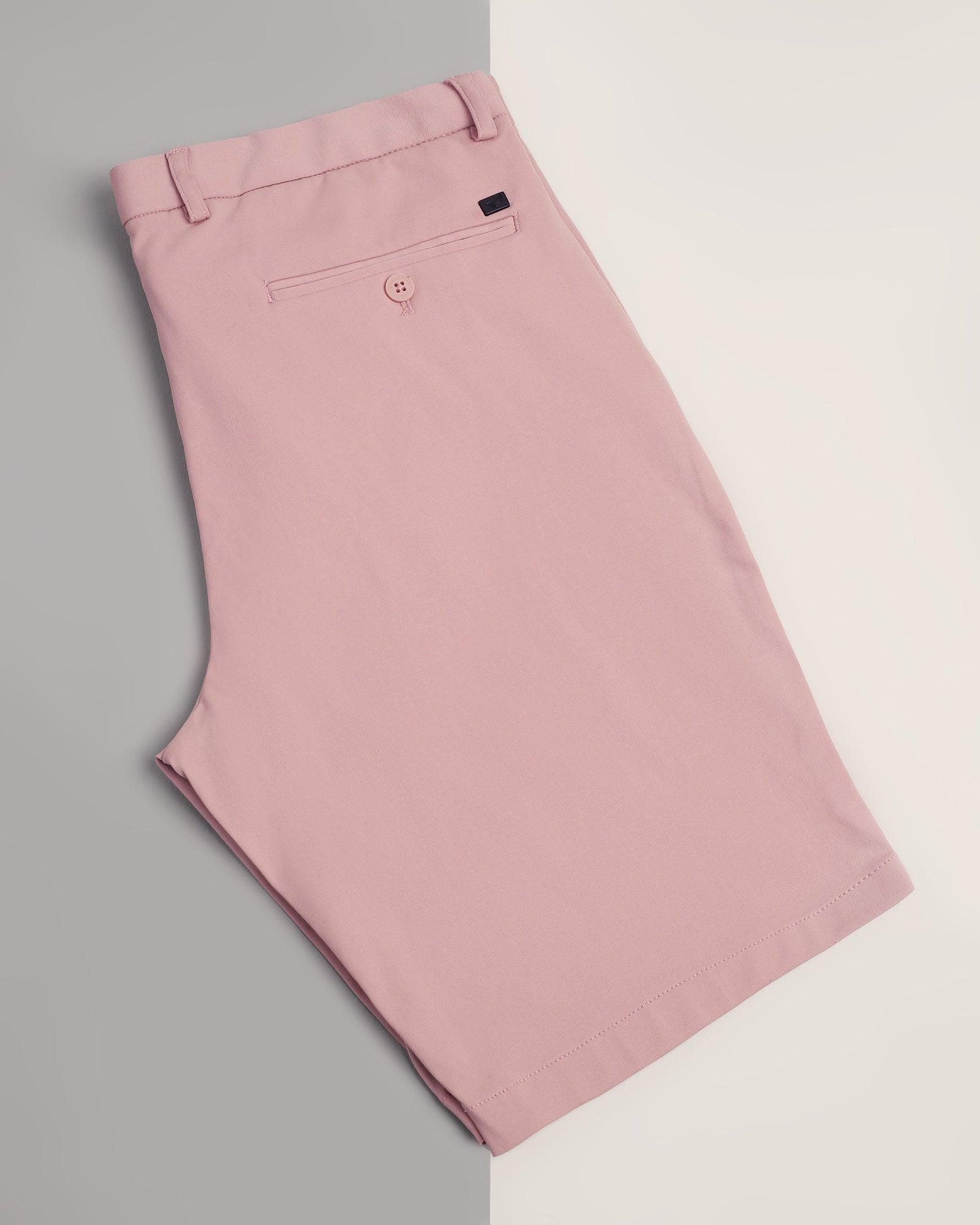 TechPro Casual Dusty Pink Solid Shorts - Serry - Blackberrys